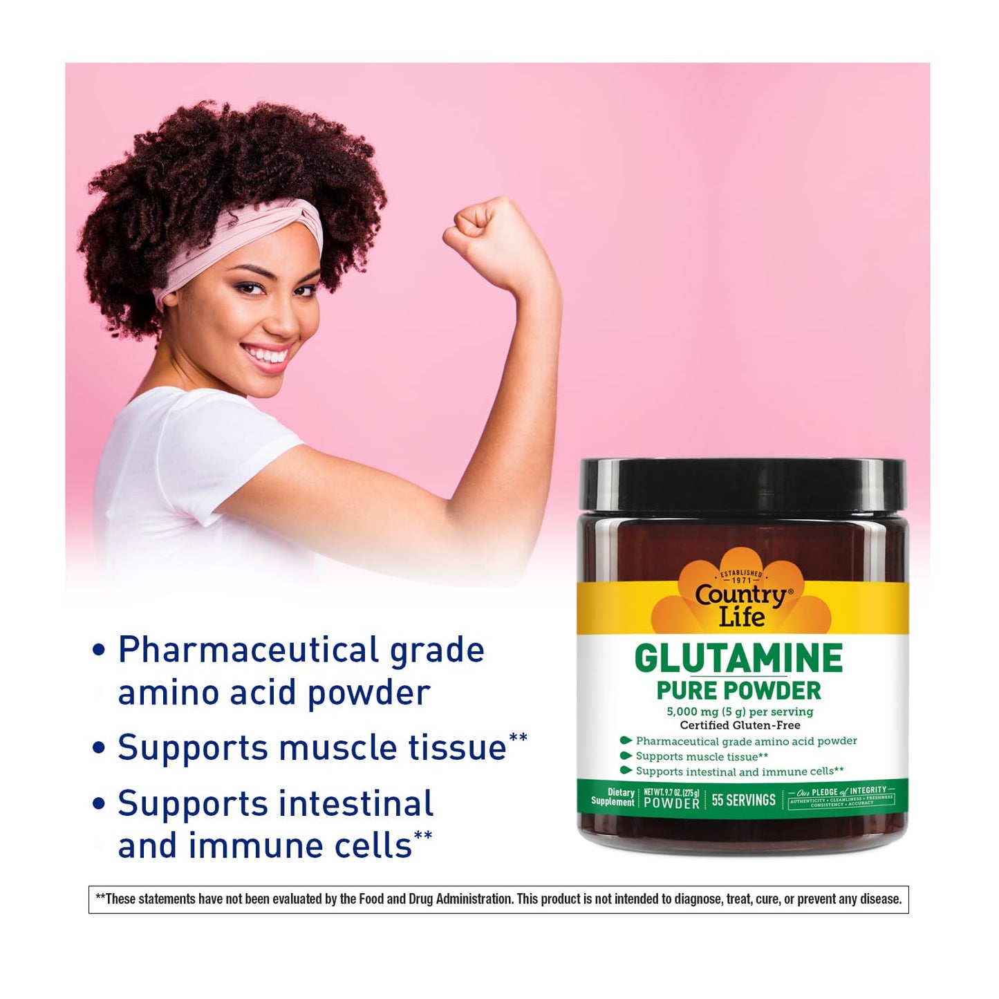 Country Life Glutamine Pure Powder 9.7 oz