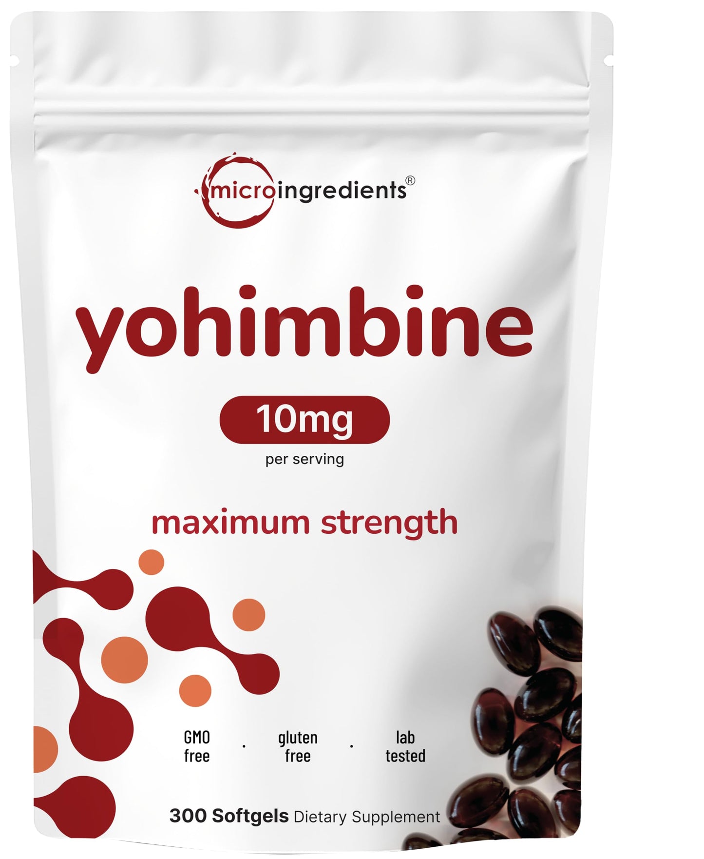 Micro Ingredients Yohimbine HCl Softgels 10 mg per serving, 300 count