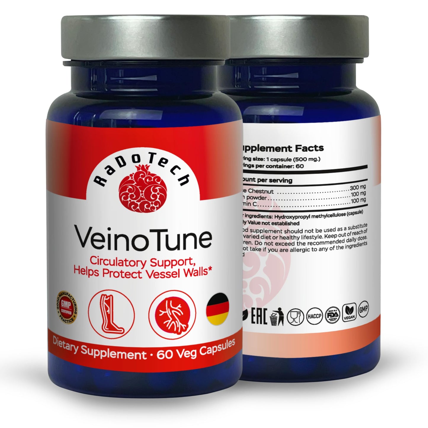 RaDoTech VeinoTune Varicose Veins Treatment for Legs Capsule 60 Count