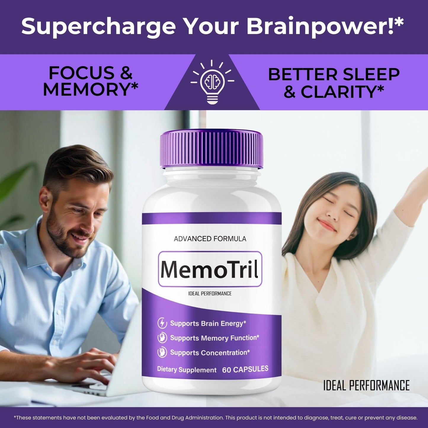 IDEAL PERFORMANCE MemoTril Capsules, 120 Count