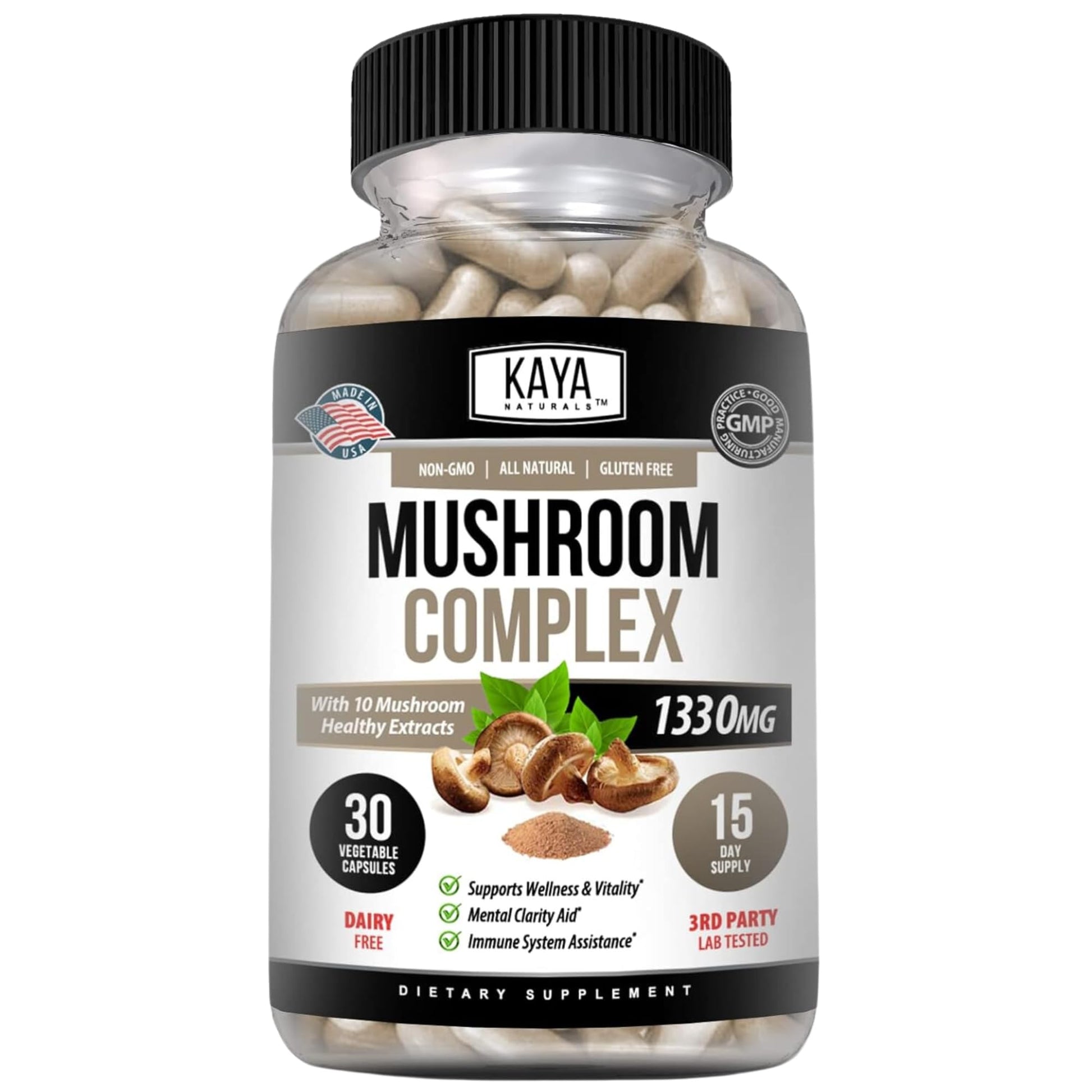 Kaya Naturals Premium Mushroom Complex Capsules 30 Count