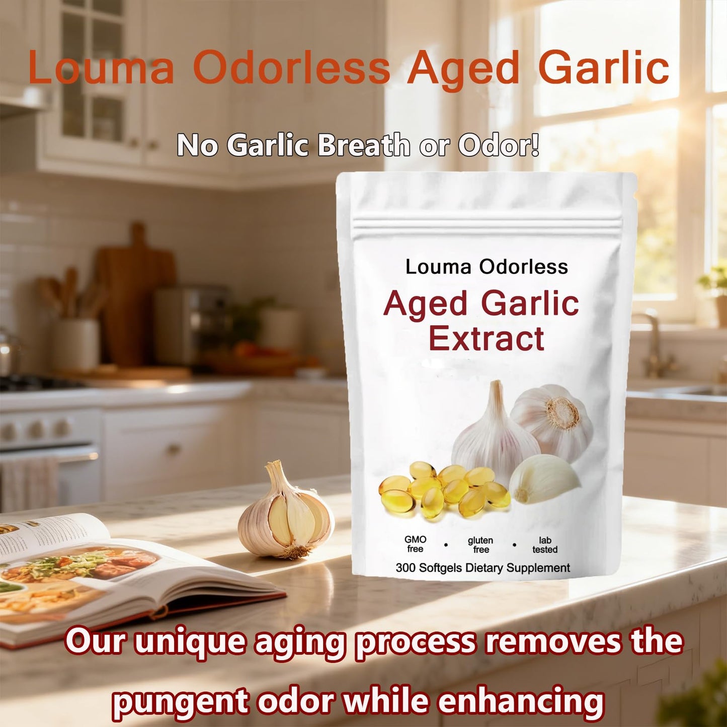Louma Odorless Aged Garlic Extract Softgel 300 Count
