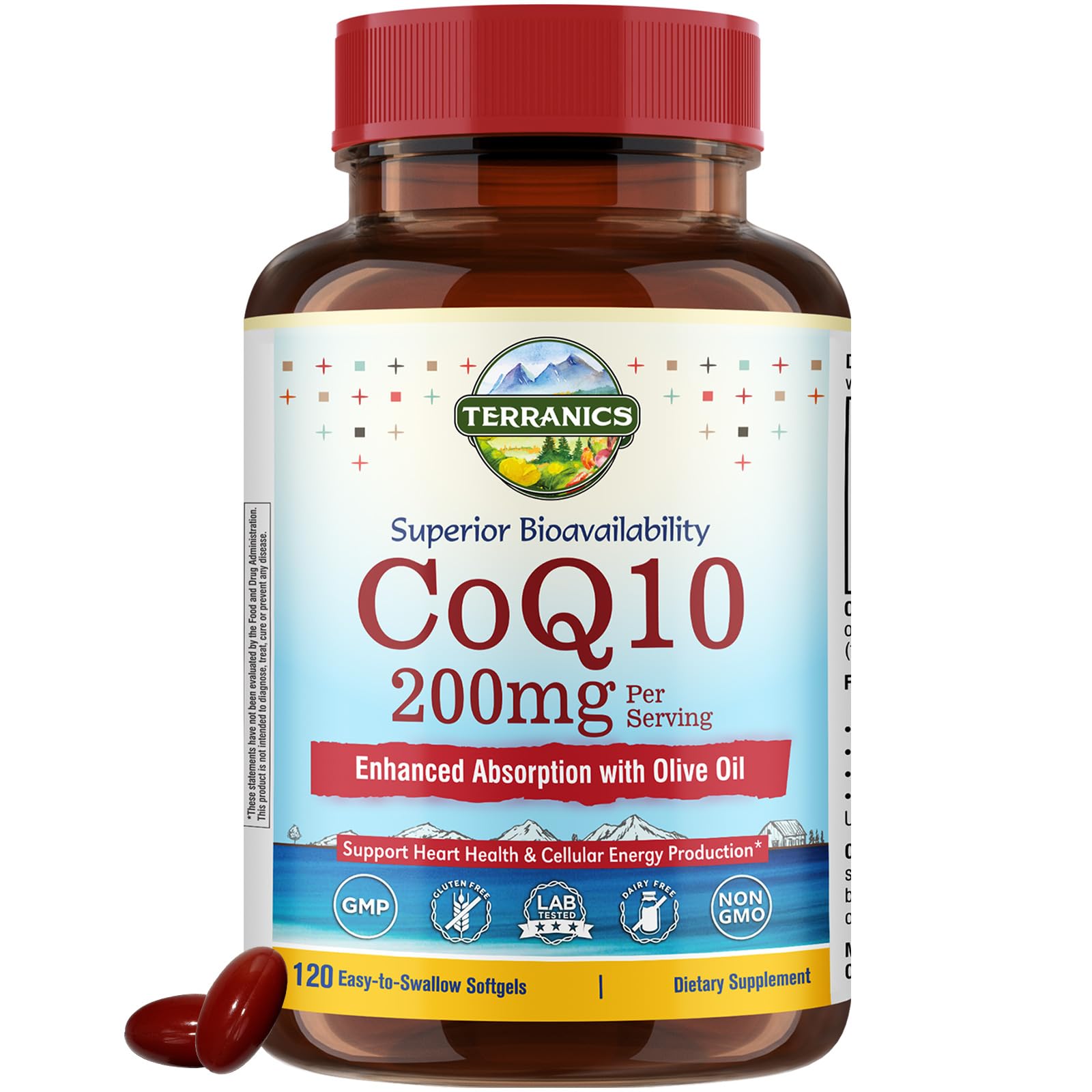Terranics CoQ10 200mg Softgels 120 Count