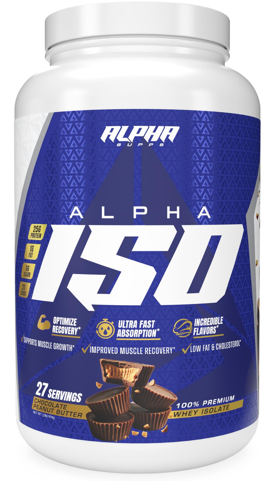 Alpha Supps ISO Low Carb 100% Whey Protein Isolate Powder, 32 Servings