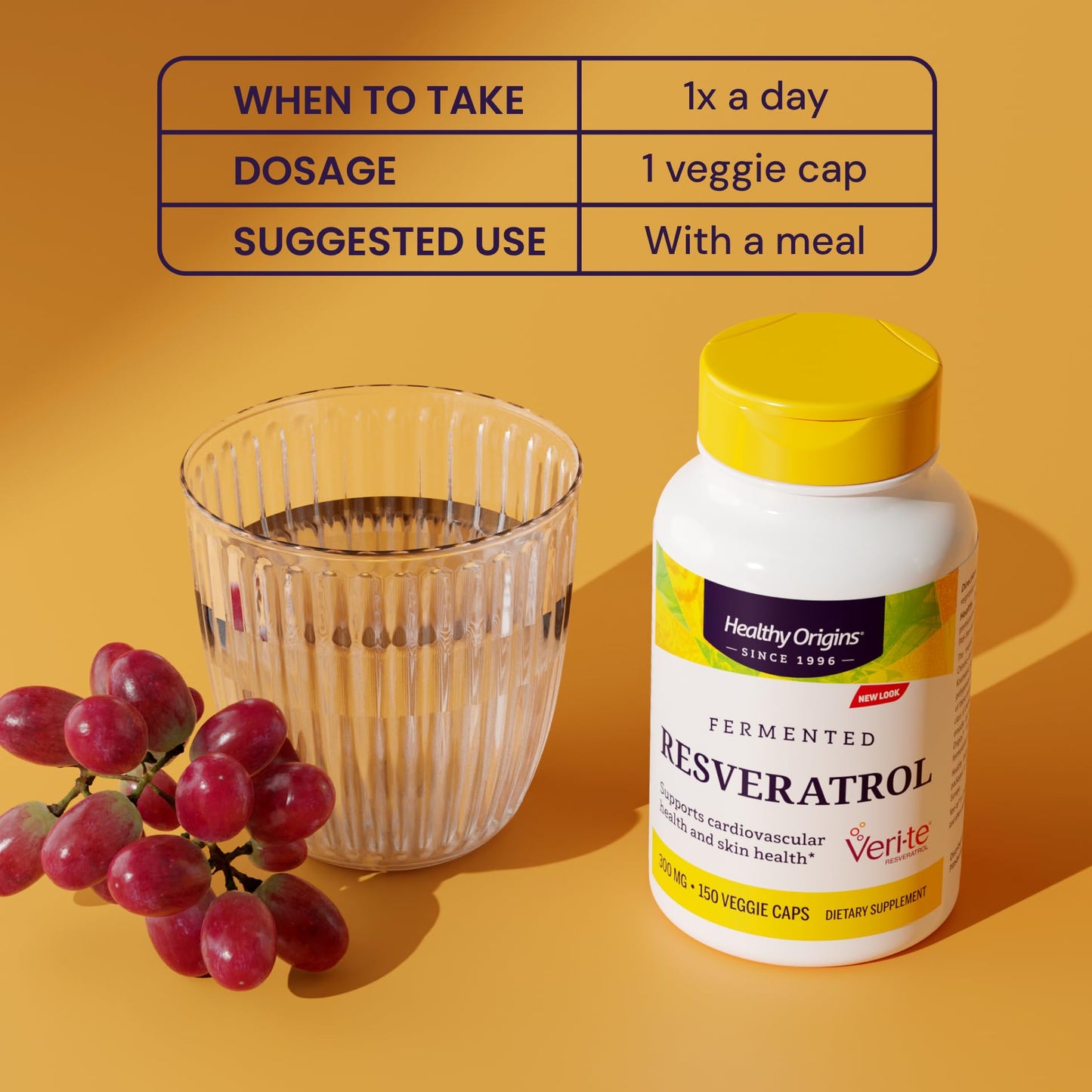 Healthy Origins Fermented Resveratrol 300 mg Capsules, 150 Count