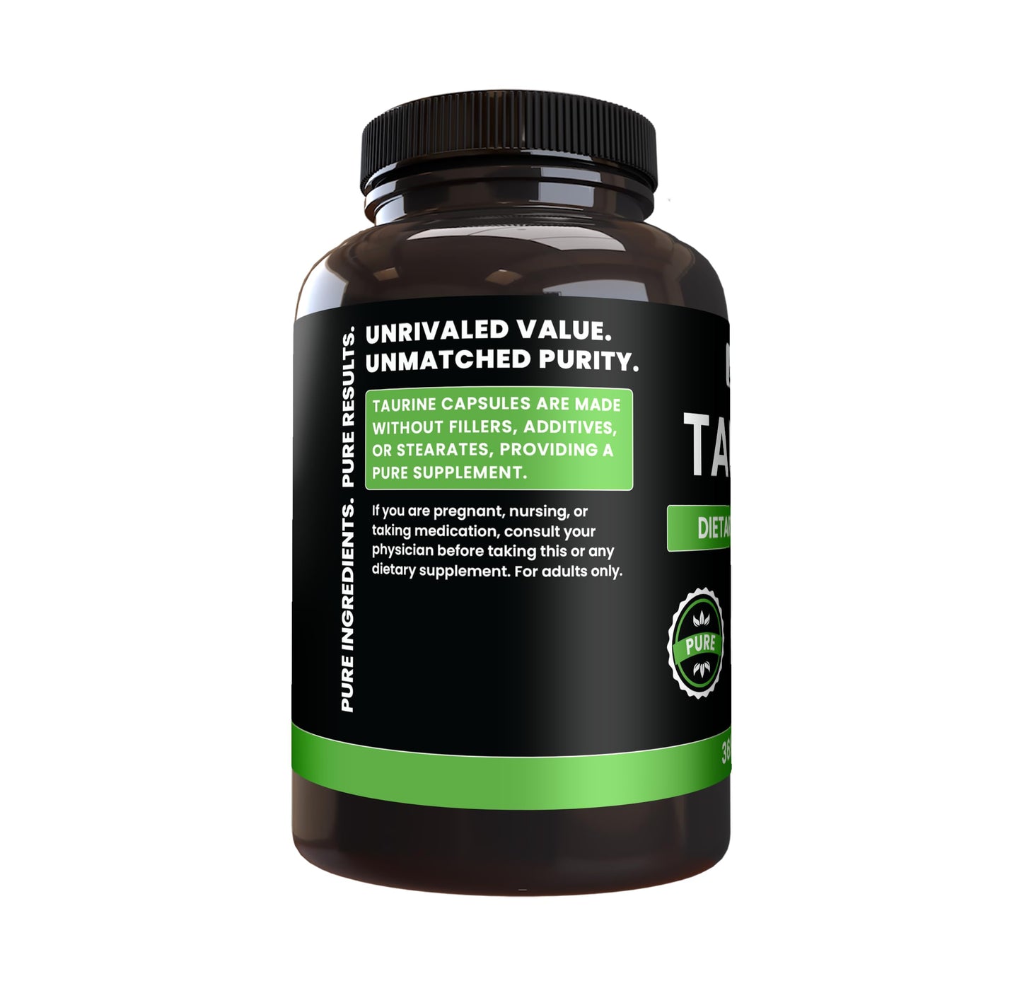 PURE ORIGINAL INGREDIENTS Taurine Capsules 365 Capsules