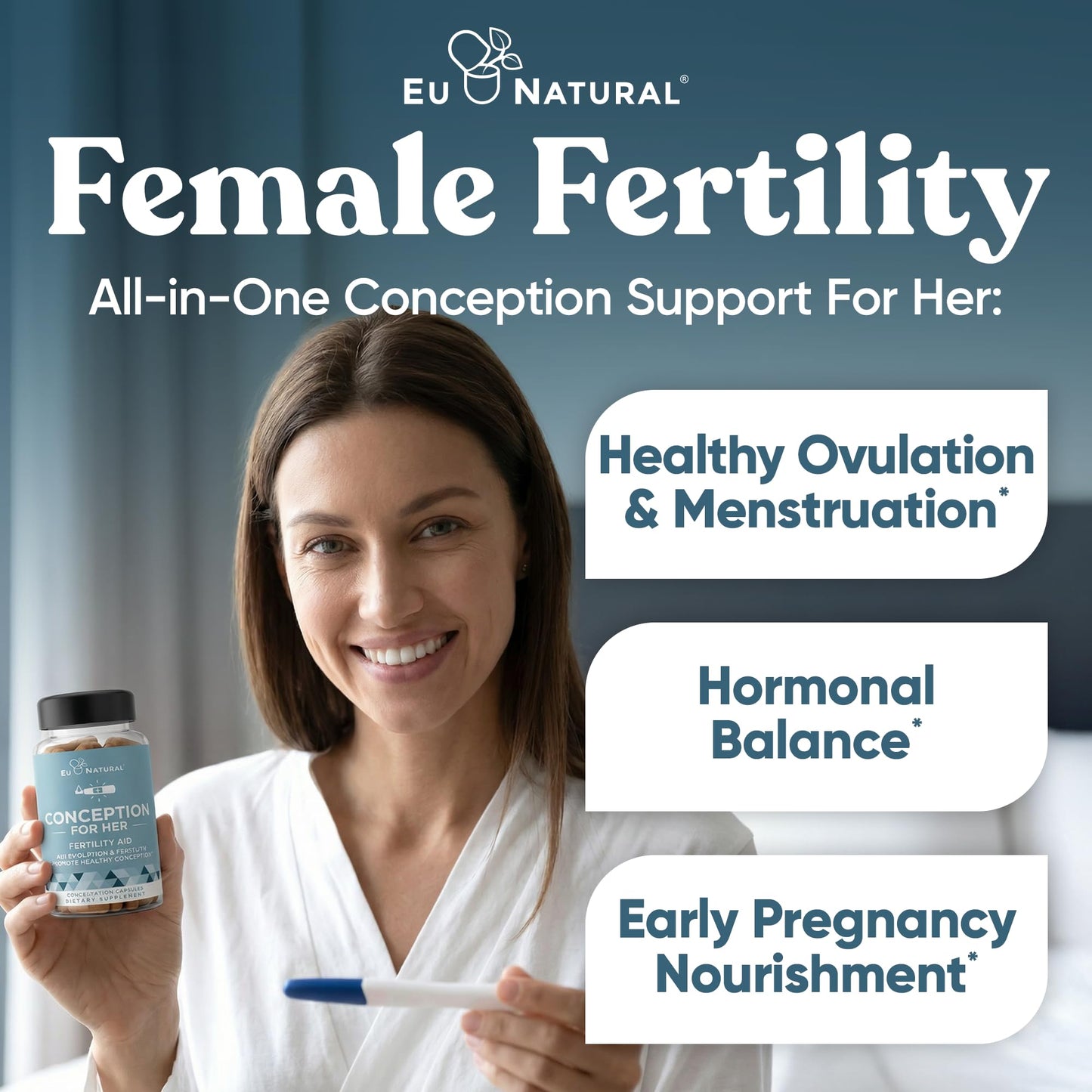 Eu Natural Conception for Her Fertility Supplements for Women, 120 Capsules