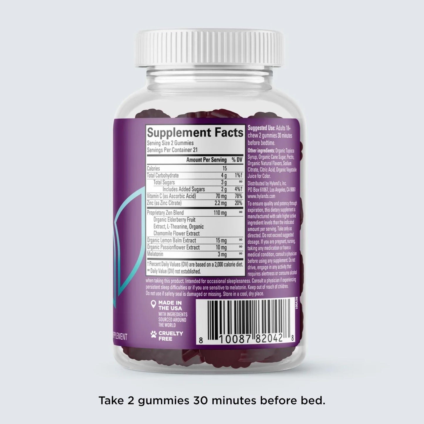 Hyland's Rest and Fortify Zen Sleep Aid and Immune Support Gummies, 42 Count