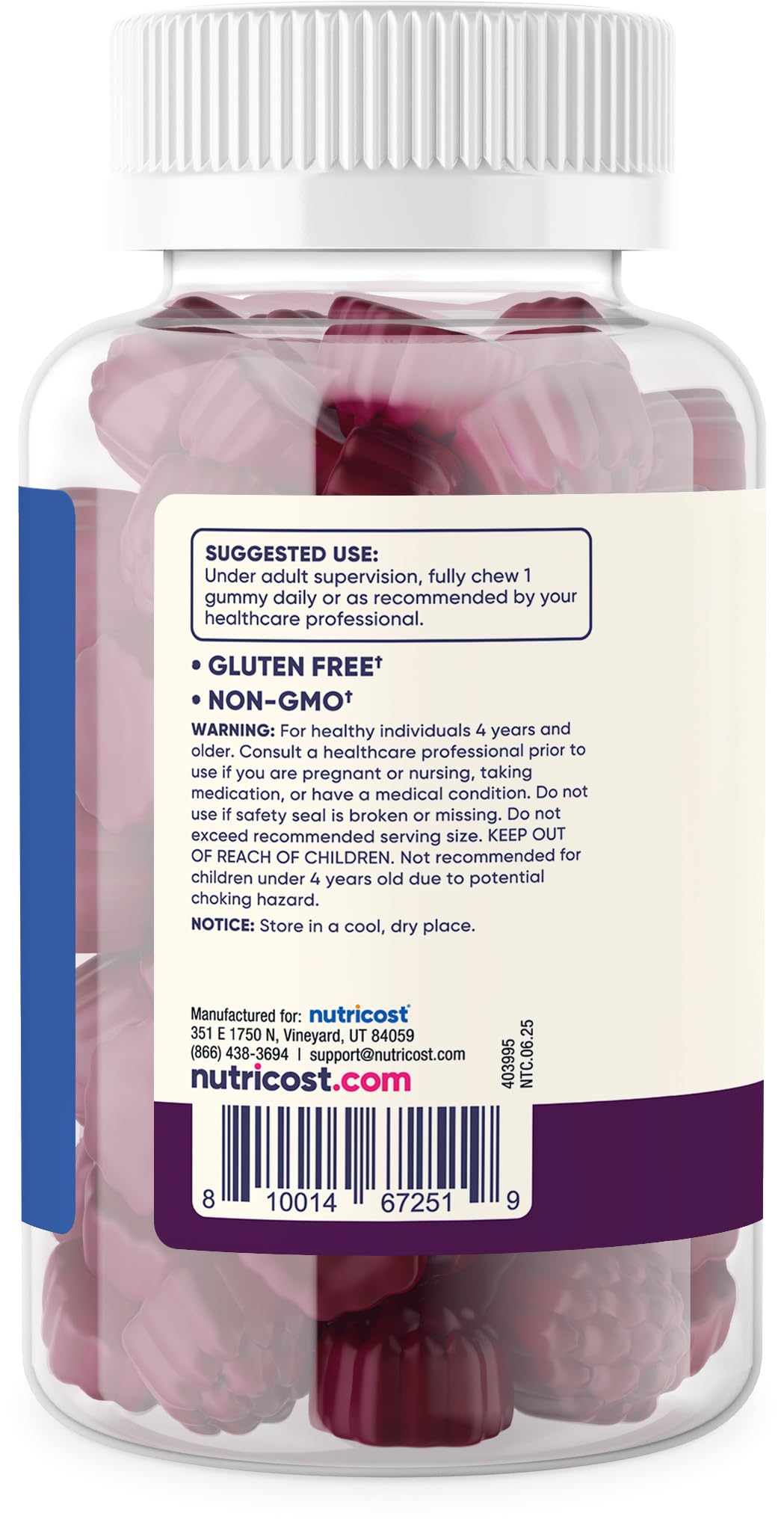 Nutricost Kids Vitamin D3 Gummies 2,500 IU (62.5mcg), 120 Gummies