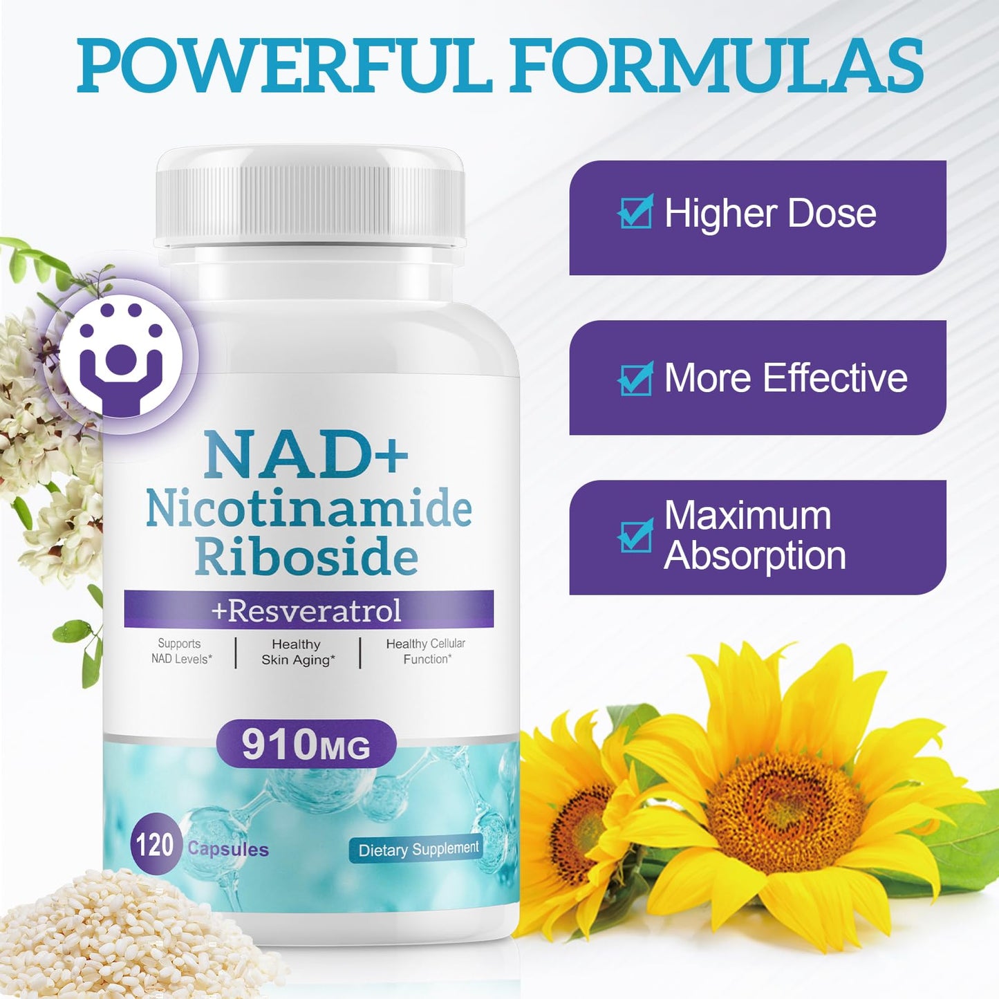 Ruduwu Liposomal NAD Resveratrol Supplement Capsule, 120 Capsules