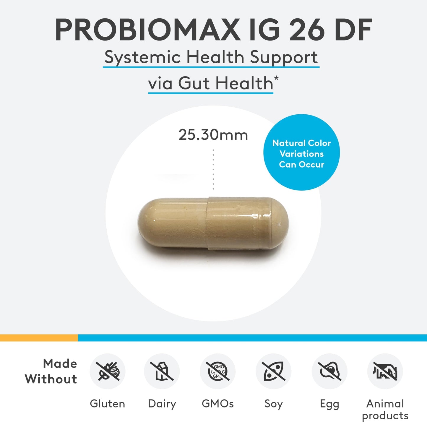 XYMOGEN ProbioMax IG 26 Immunized Egg Powder & Bacillus Coagulans Digestive Health Support Vegetarian, Gluten-Free & Non-GMO, 120 Capsules