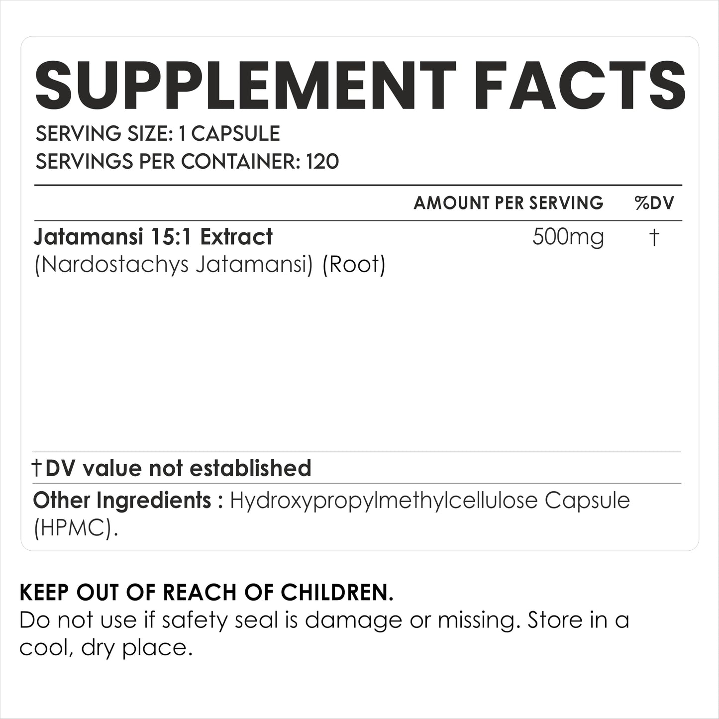 AMALTH Jatamansi Capsules 500 mg, 120 Veg Capsules
