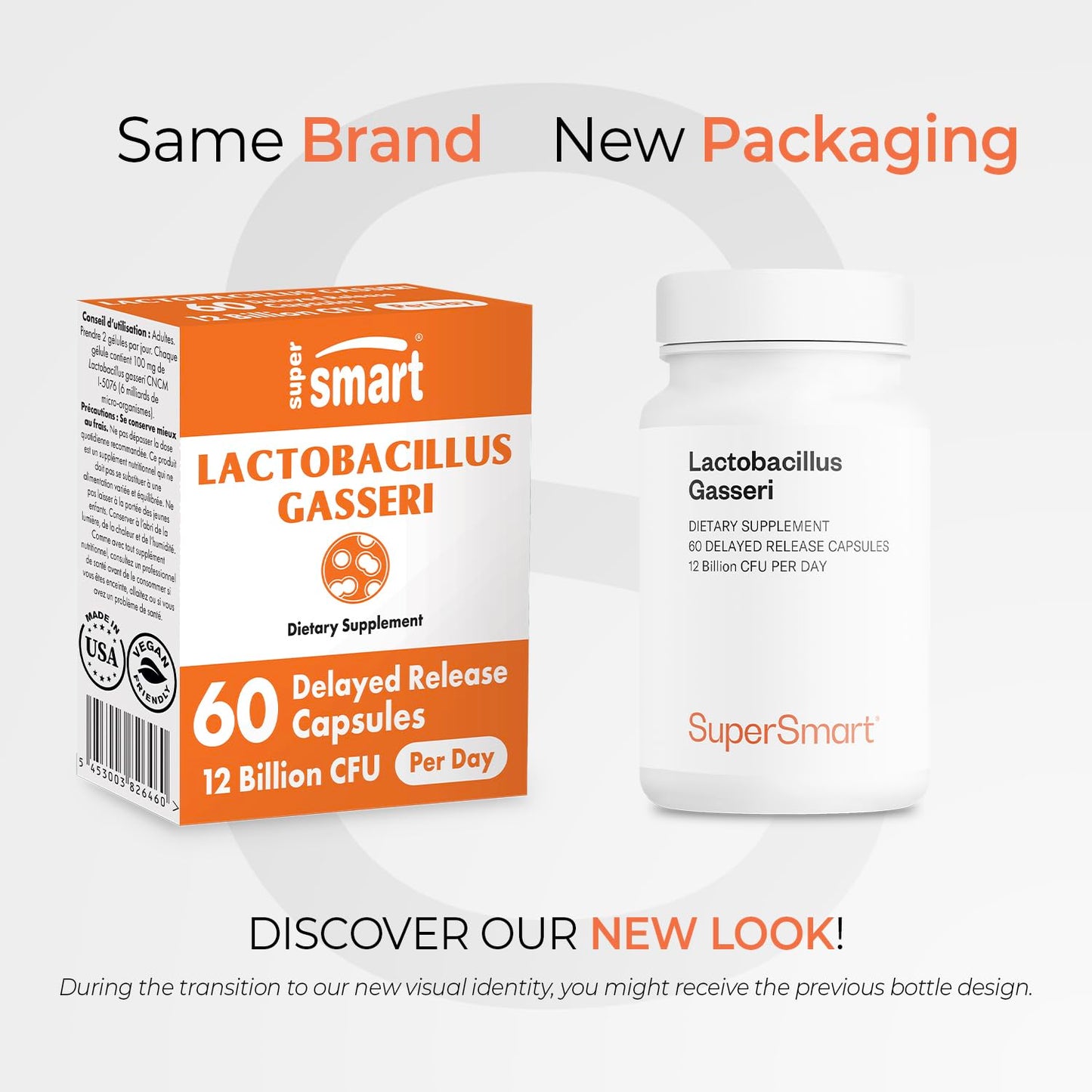 Supersmart Lactobacillus Gasseri 12 Billion CFU per Day Probiotic Supplement Capsule, 60 Count