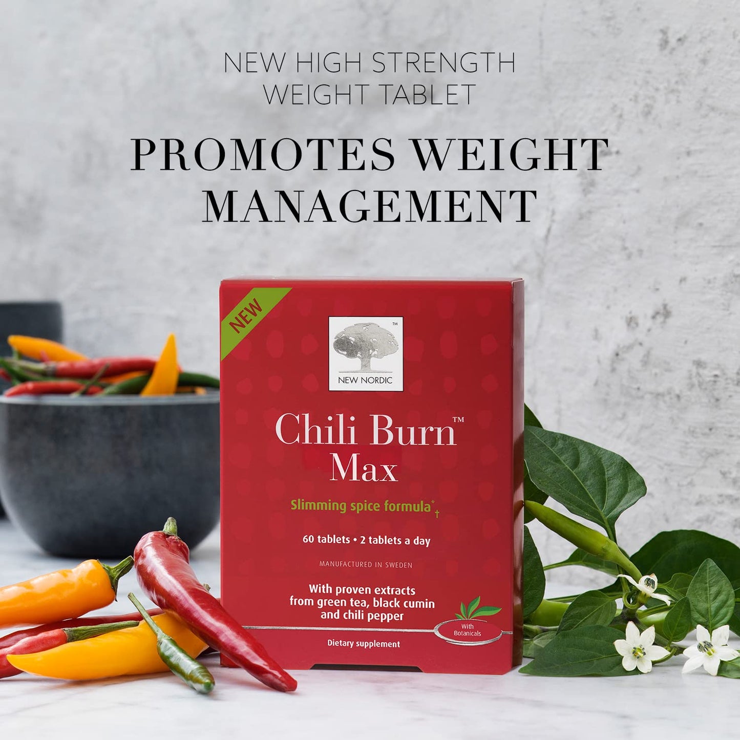 NEW NORDIC Chili Burn Max 60 Tablets