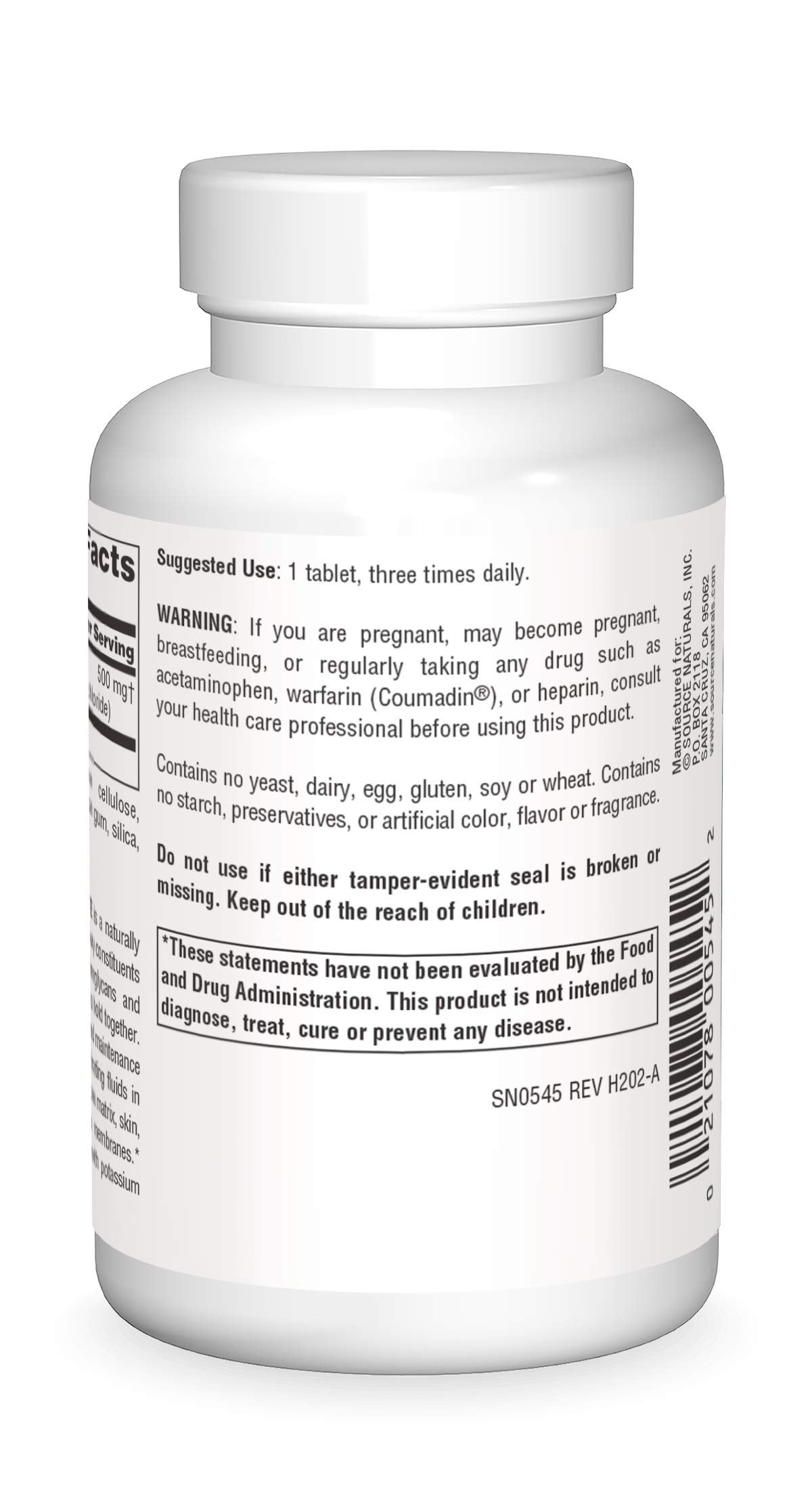 Source Naturals Glucosamine Sulfate 500 mg Tablets, 120 Count