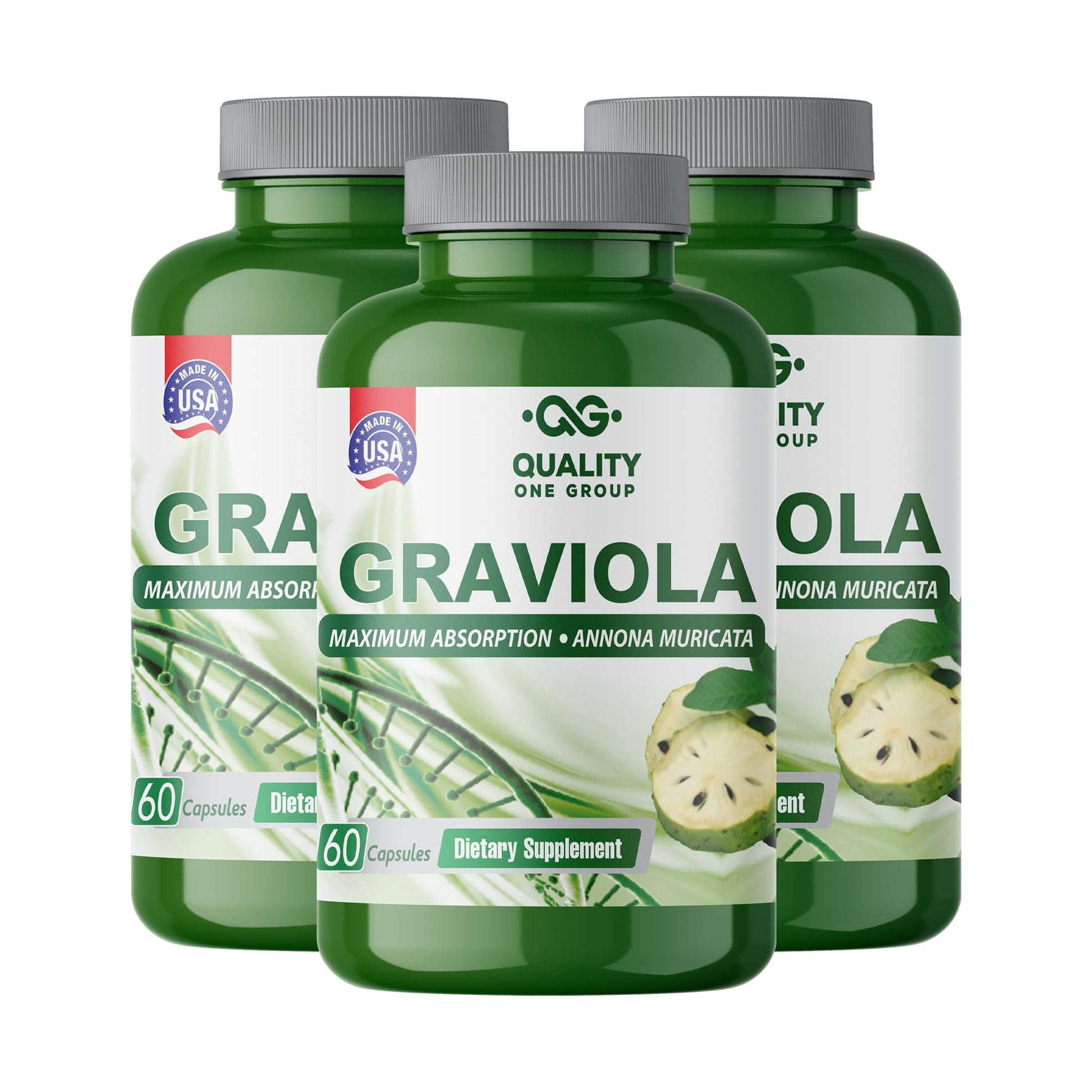 QUALITY ONE Graviola Max Pure Graviola Extract Supplement Soursop Immune Support & Antioxidants Capsules 180 Count