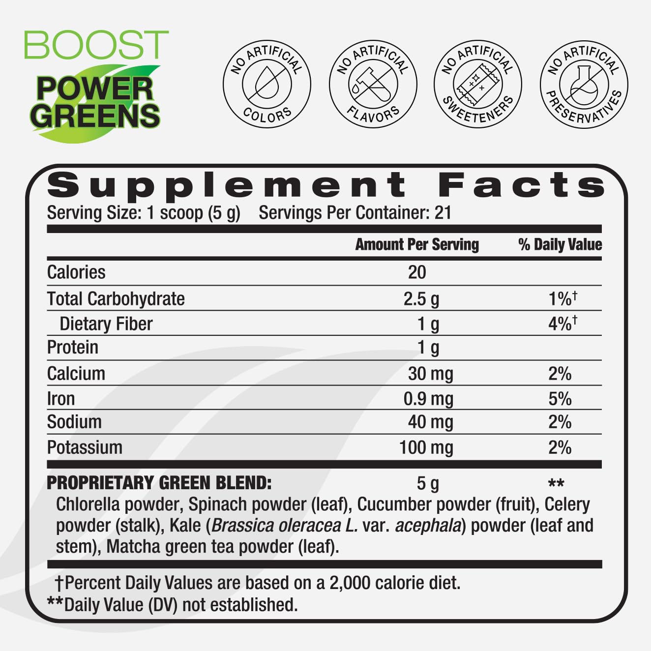 BODi Power Greens Boost Superfood Supplement Powder, 3.7 oz