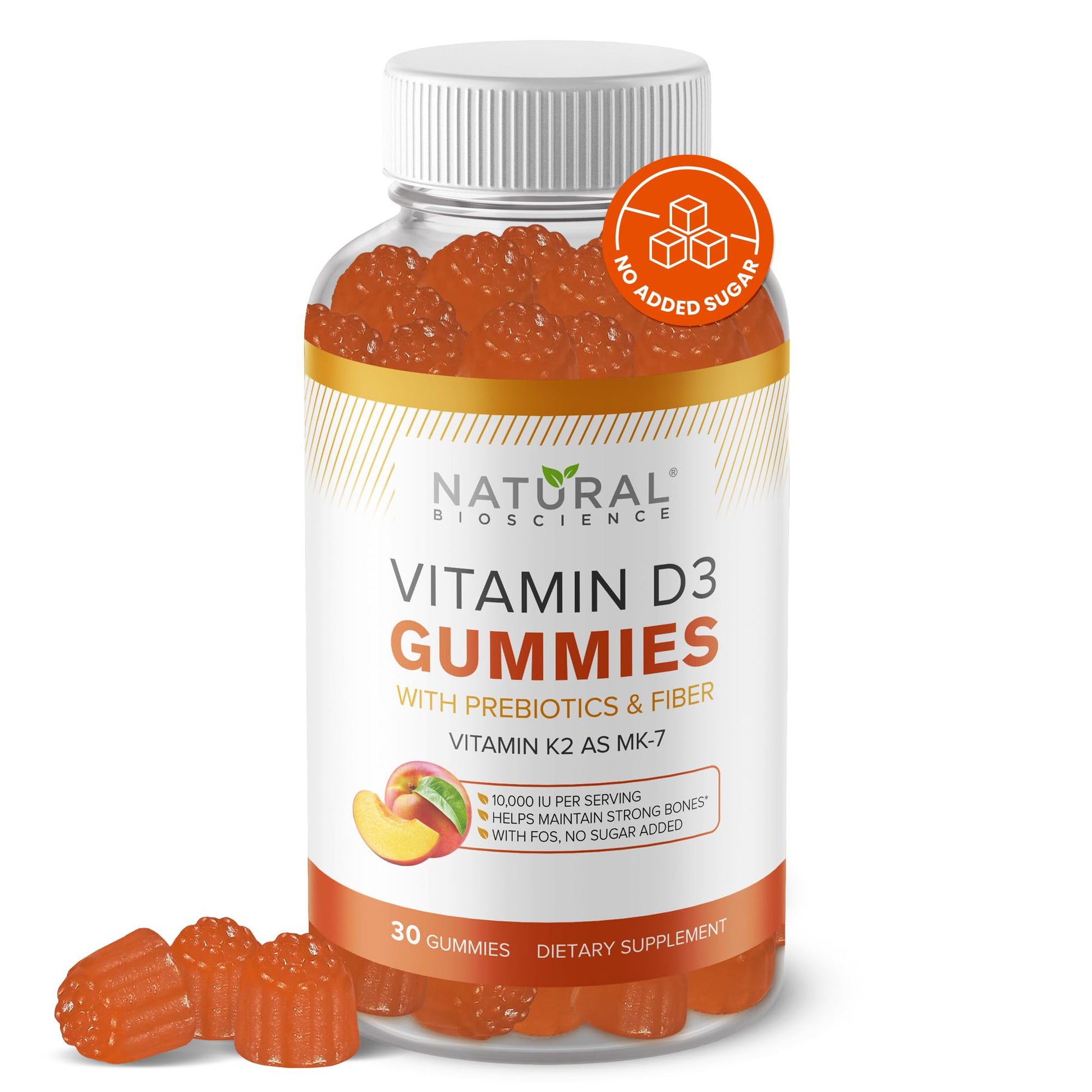 Natural BioScience Vitamin D3 10000 IU & Vitamin K2 Gummies 30 Count