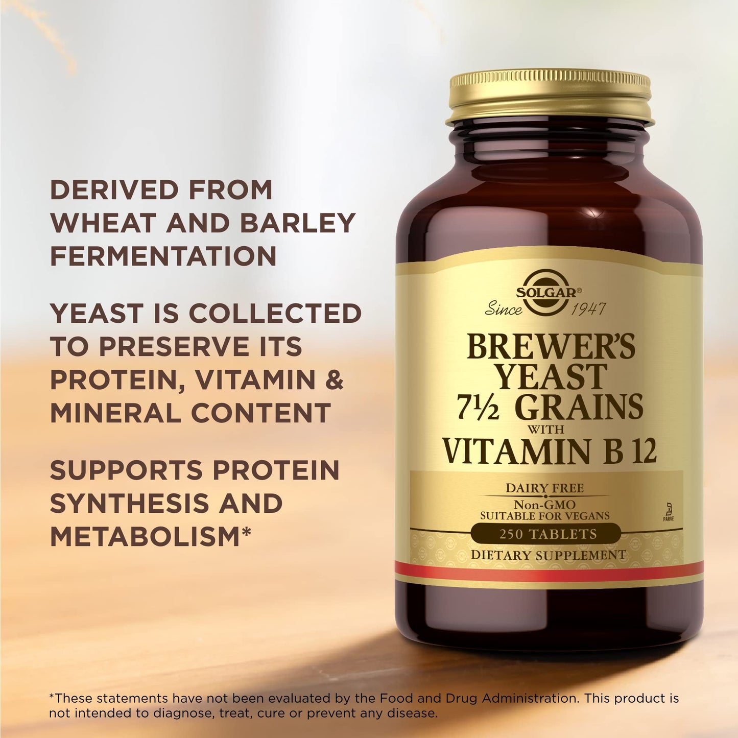 Solgar Brewer's Yeast 7 ½ Grains with Vitamin B12 Tablets 500