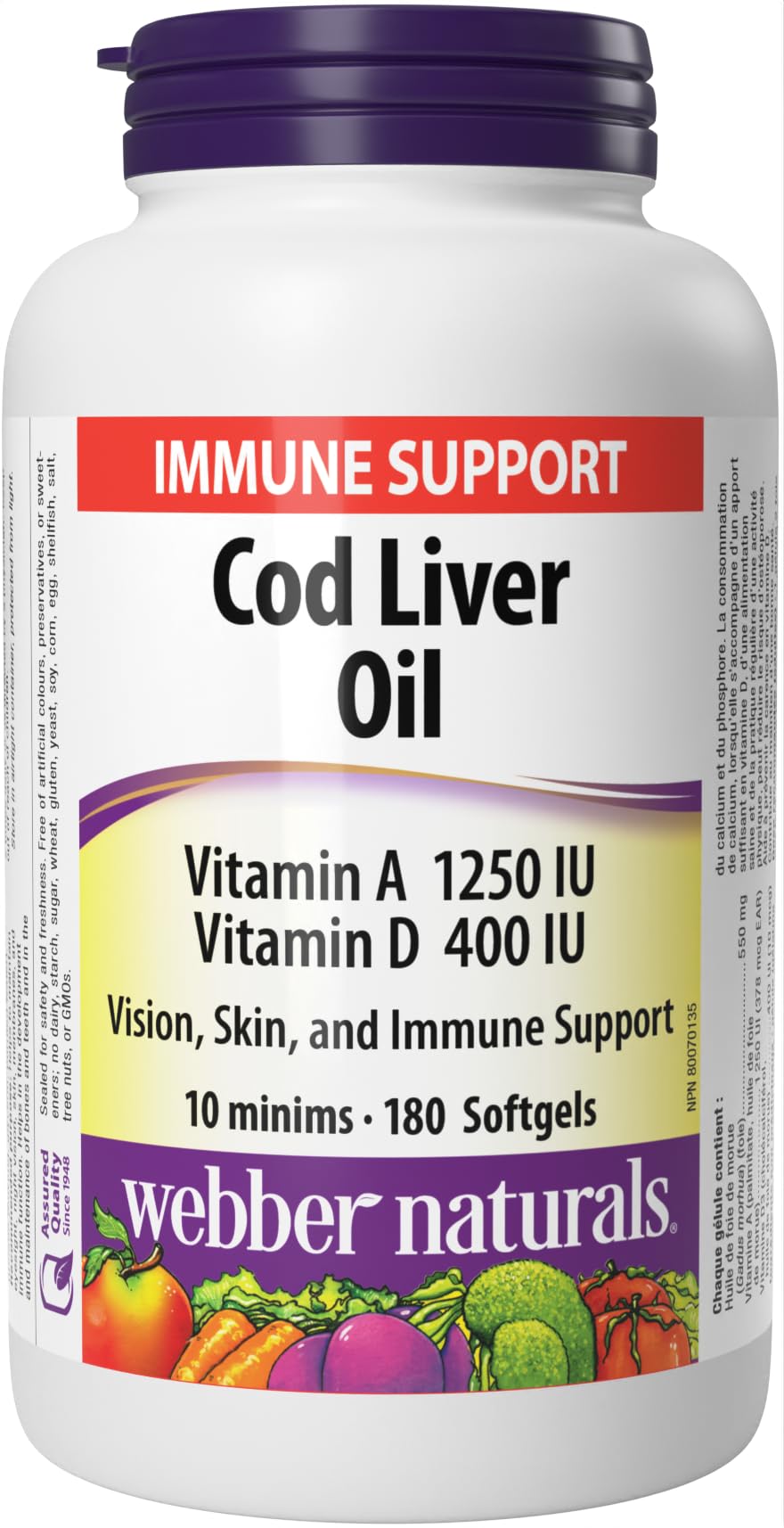 Webber Naturals Cod Liver Oil Softgels 180