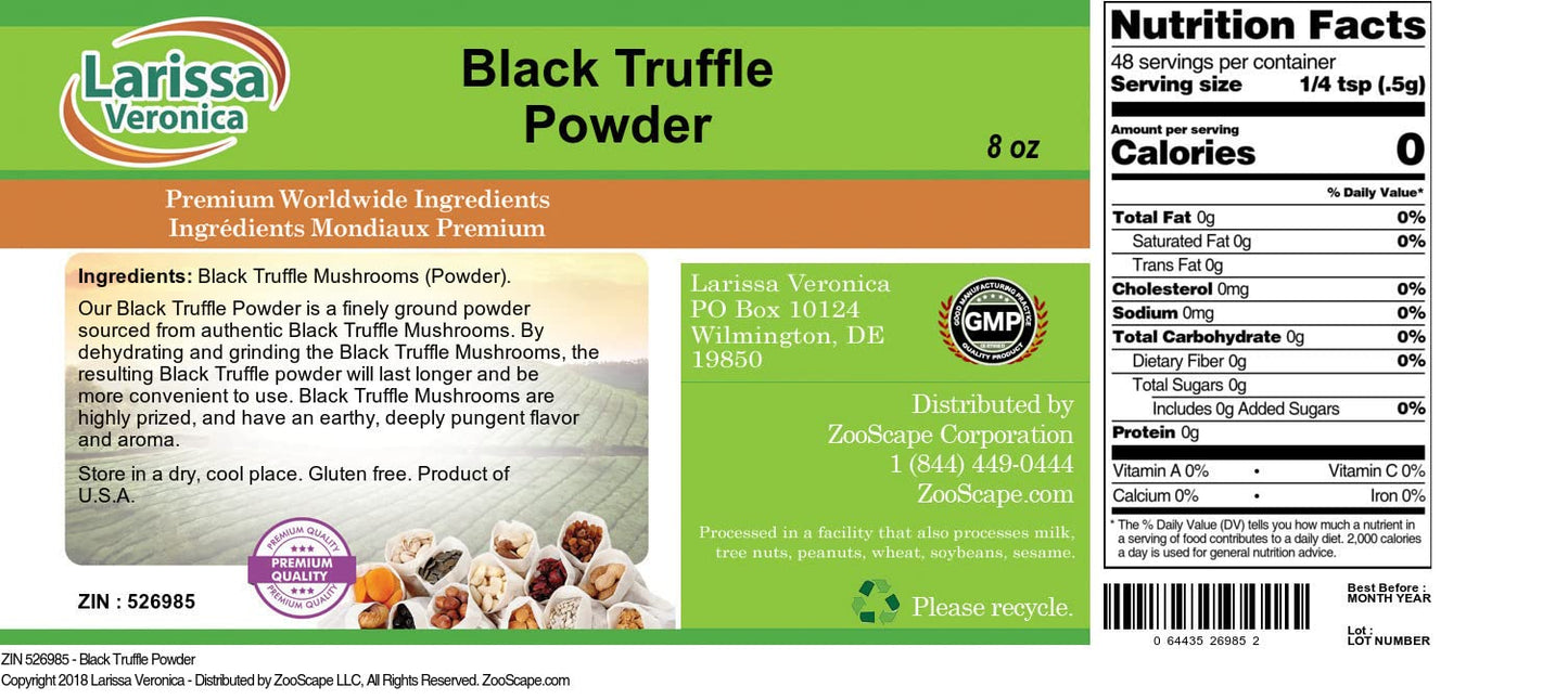 Larissa Veronica Black Truffle Powder 8 Ounce