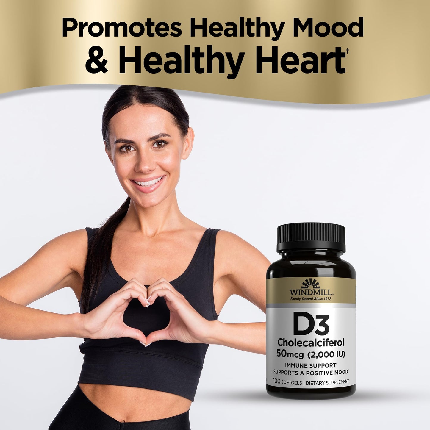 Windmill D3 CHOLECCALCIFEROL 50 MG Softgel 100 Count