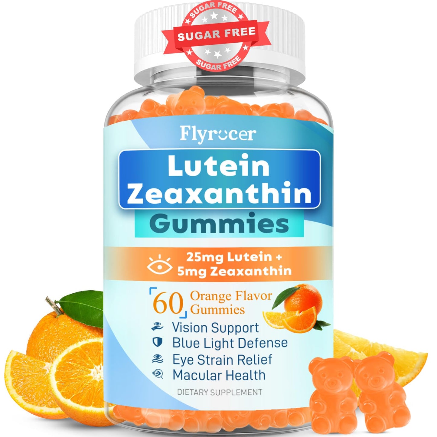 Flyrocer Sugar Free Lutein Gummies 60 Count