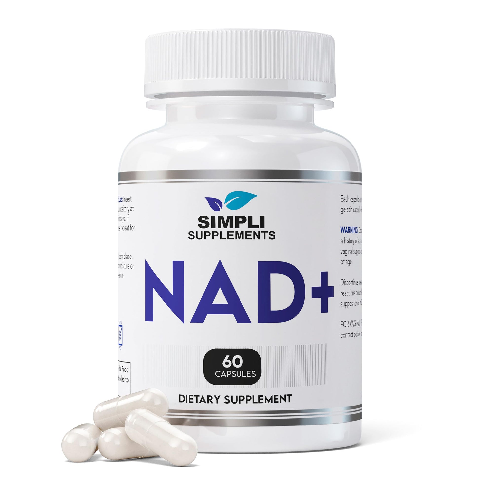 Simpli Supplements NAD Booster 500mg Per Serving Capsule 60 Count