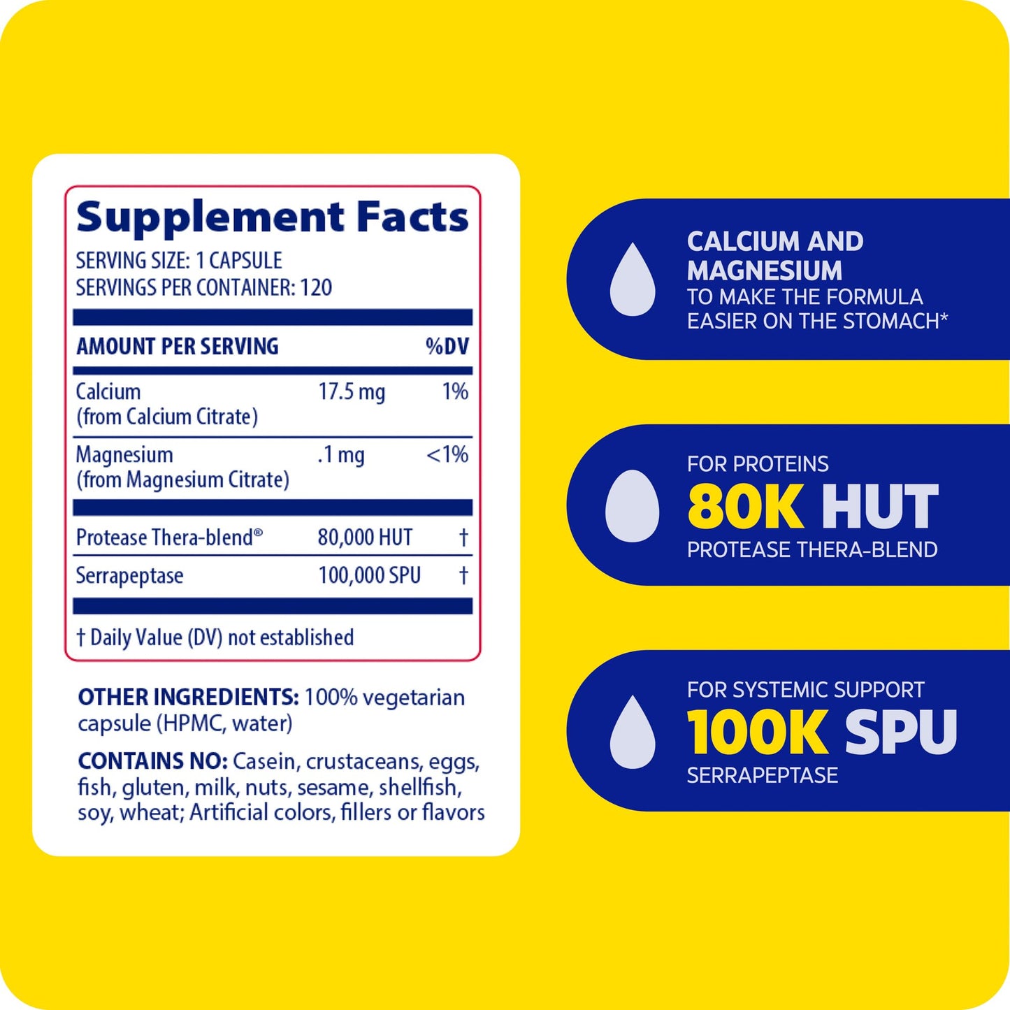 Enzymedica SerraGold Capsule 120 Count