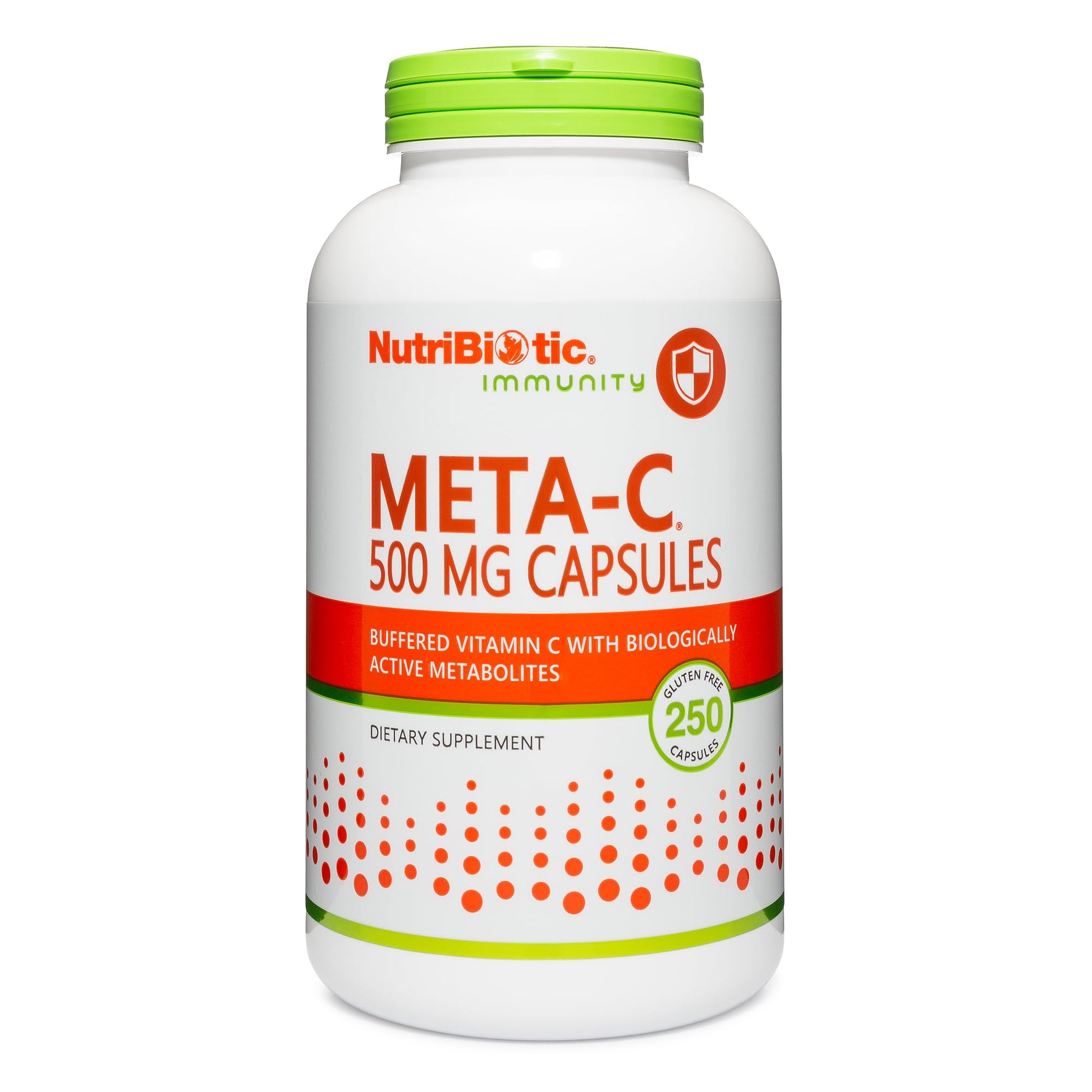 NutriBiotic Meta-C Capsules 500 mg Spirulina-Bound Vitamin C, 250 Count