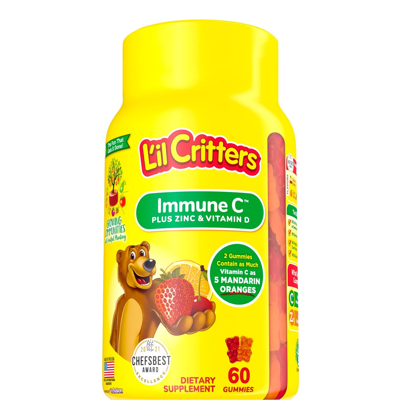 Lil Critters Immune C Plus Zinc and Vitamin D Gummy 60