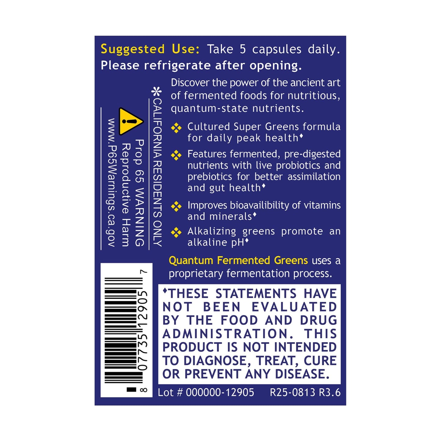 Quantum Nutrition Fermented Greens Capsules 150 Count