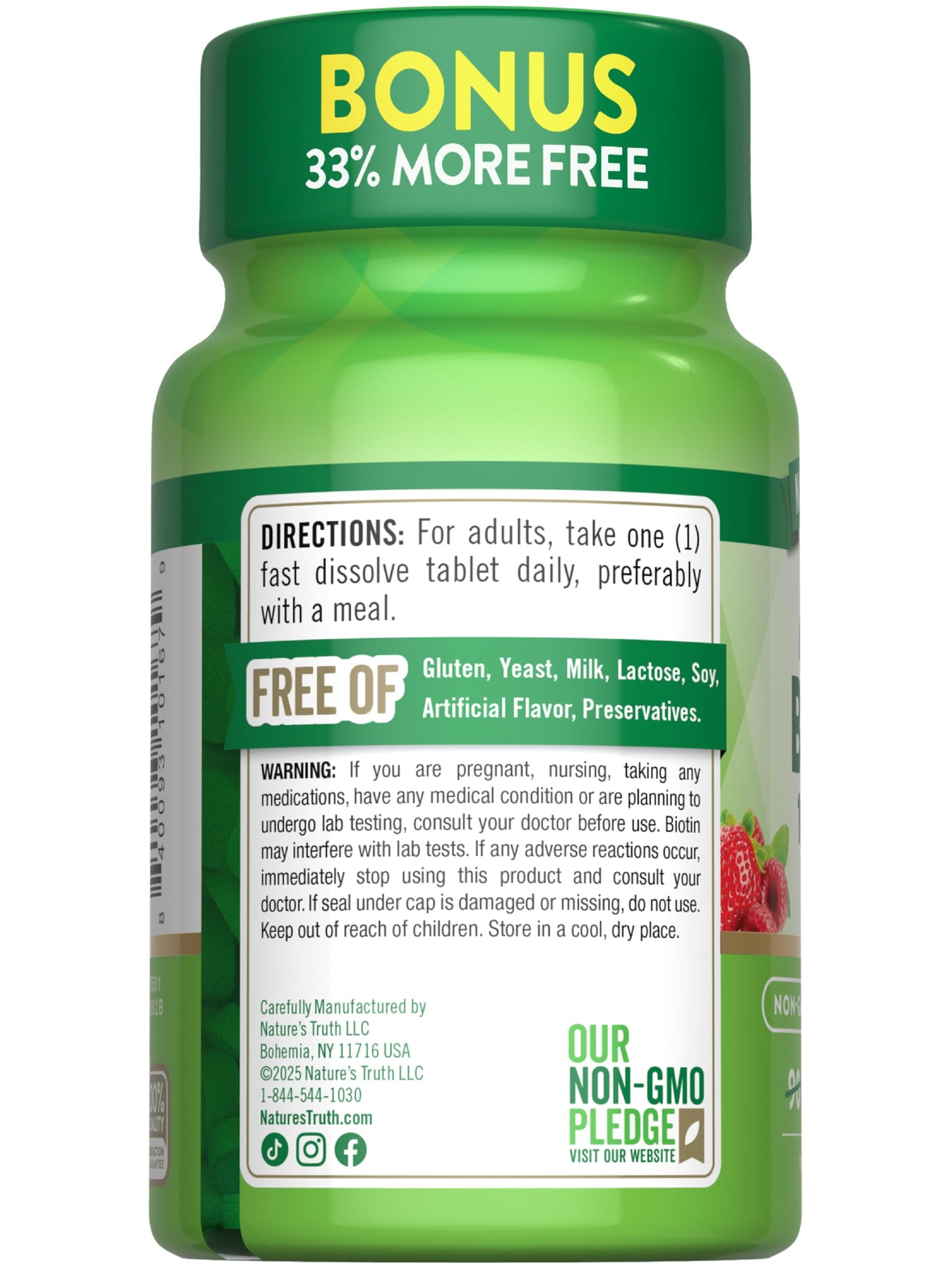 Nature's Truth Biotin 10000mcg Fast Dissolve Tablets, 120 Count