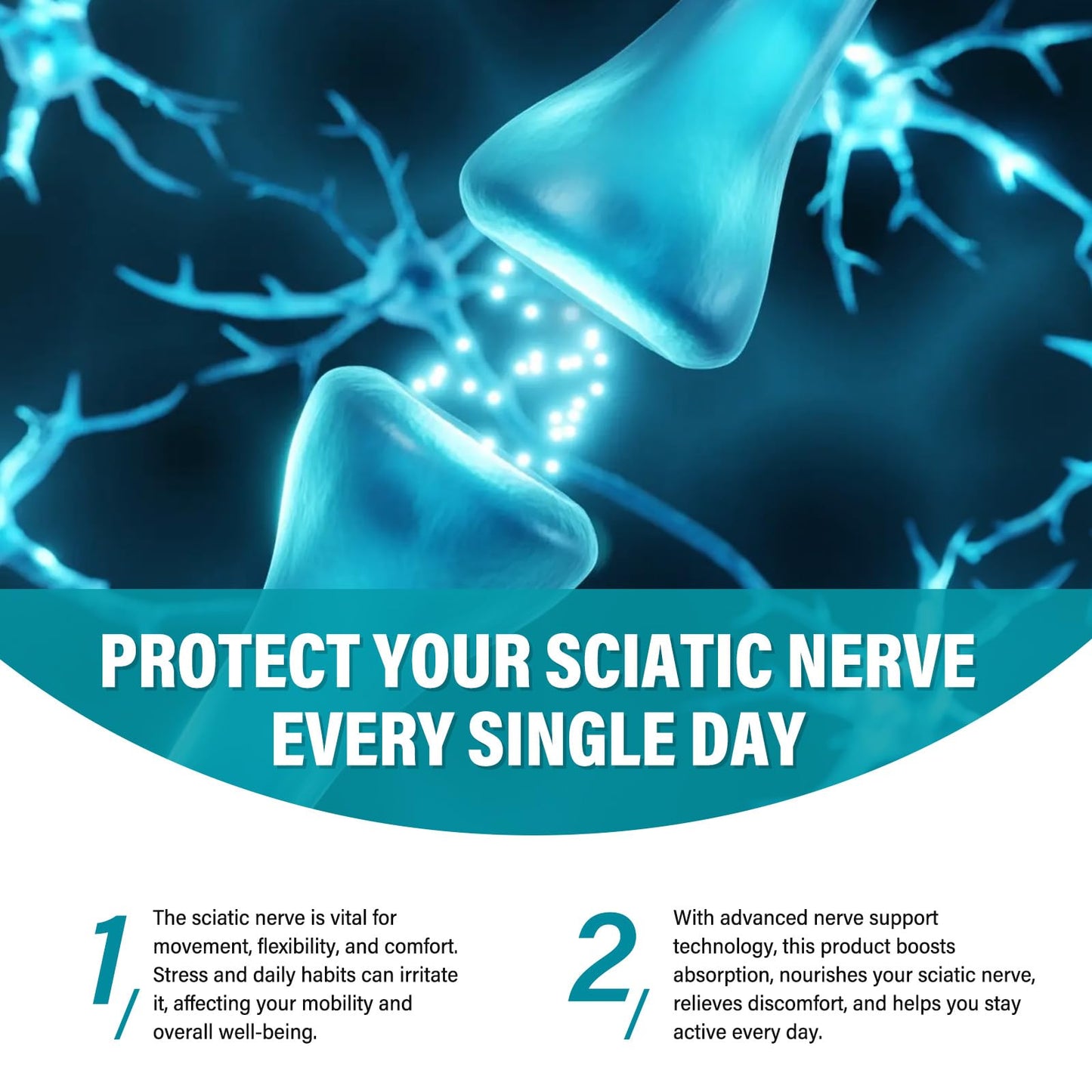 NaturaSolo Sciatic Nerve & Neuropathy Support - Nerve Savior for Neuropathy and Sciatica & Peripheral Neuropathy, 120 Capsules