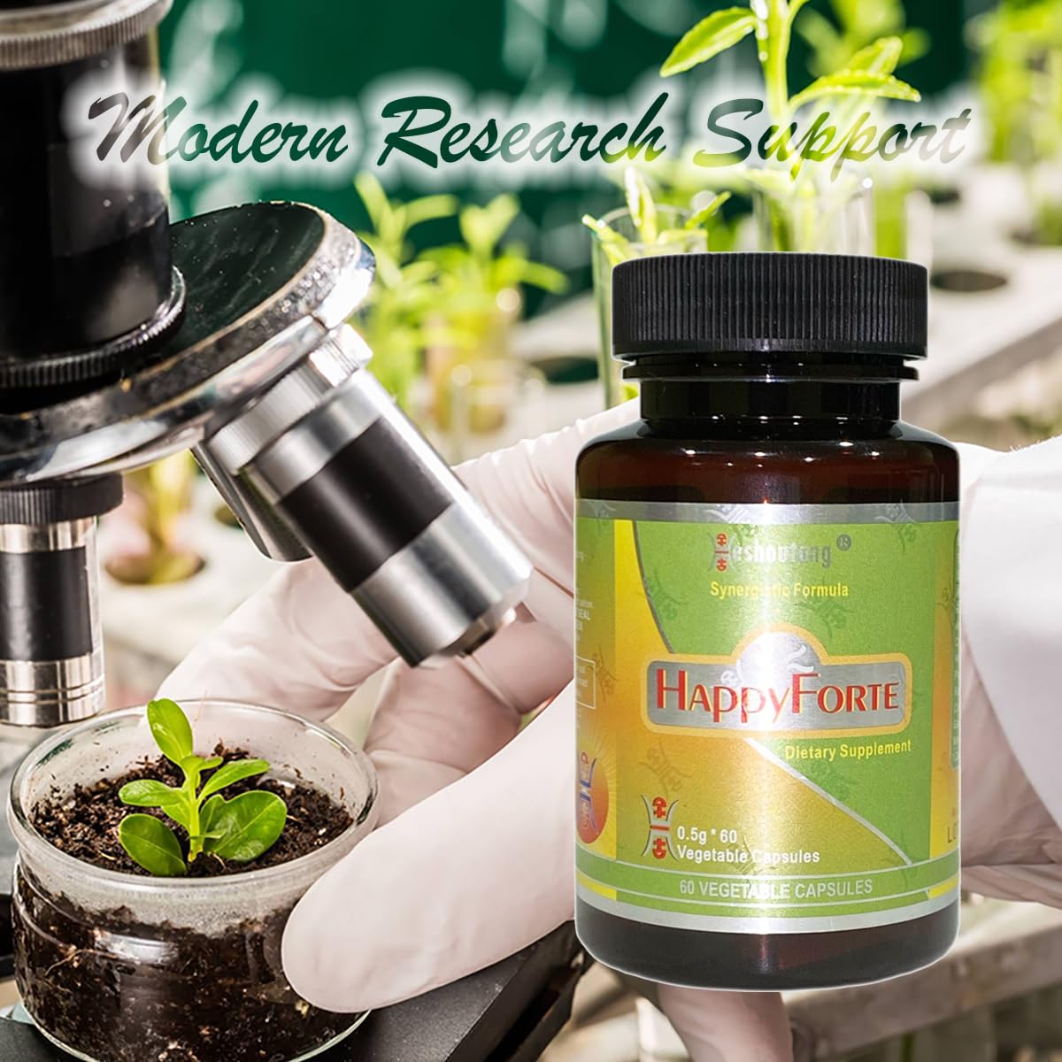 Heshoutang HappyForte Market Proven Herbal Energy Flow Optimizer Digestive System Health Booster Capsule 60