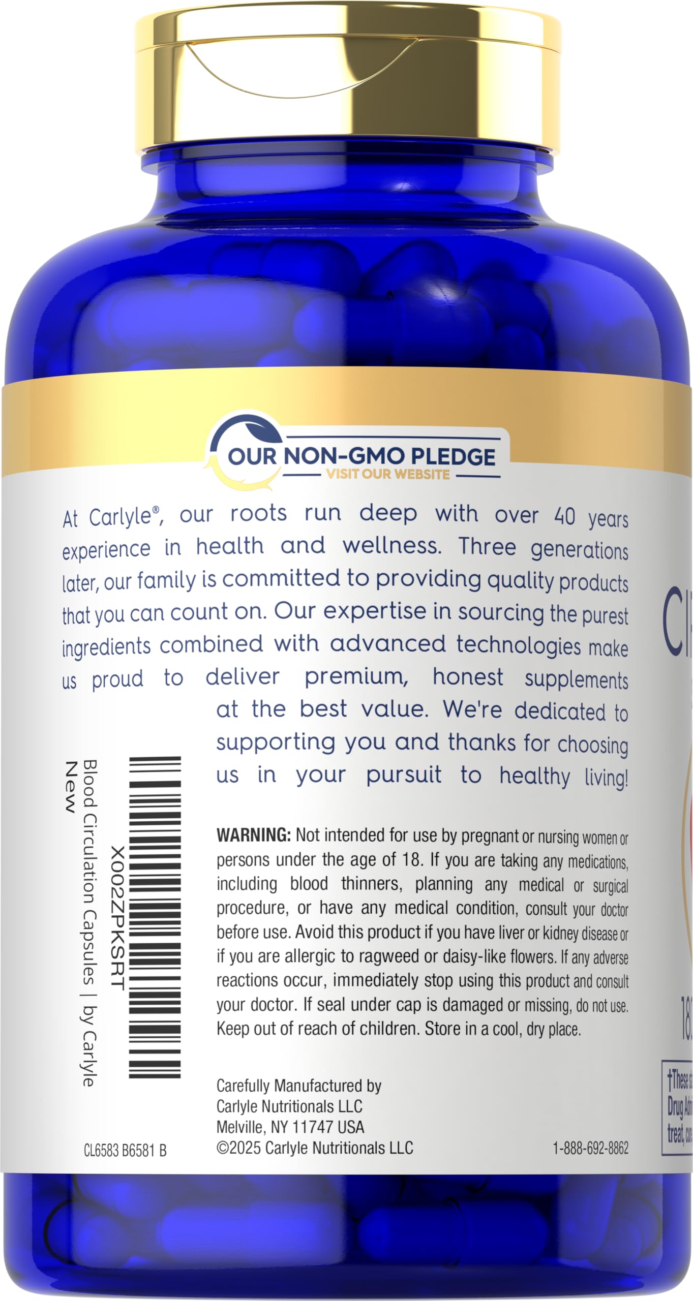 Carlyle Blood Circulation Supplement Capsule, 180 Count