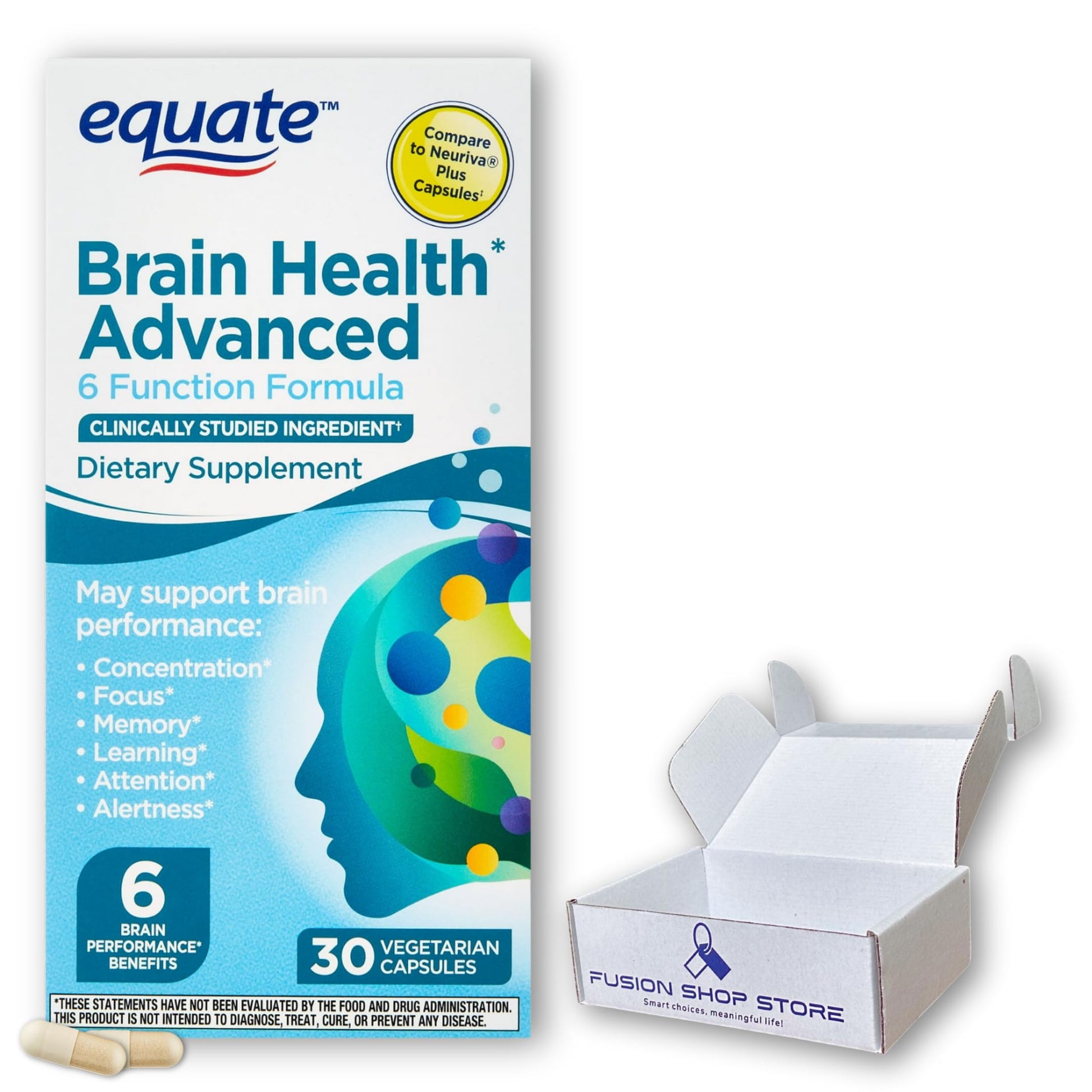 FUSION SHOP STORE Brain Health 6 Function Capsules, 30 Count