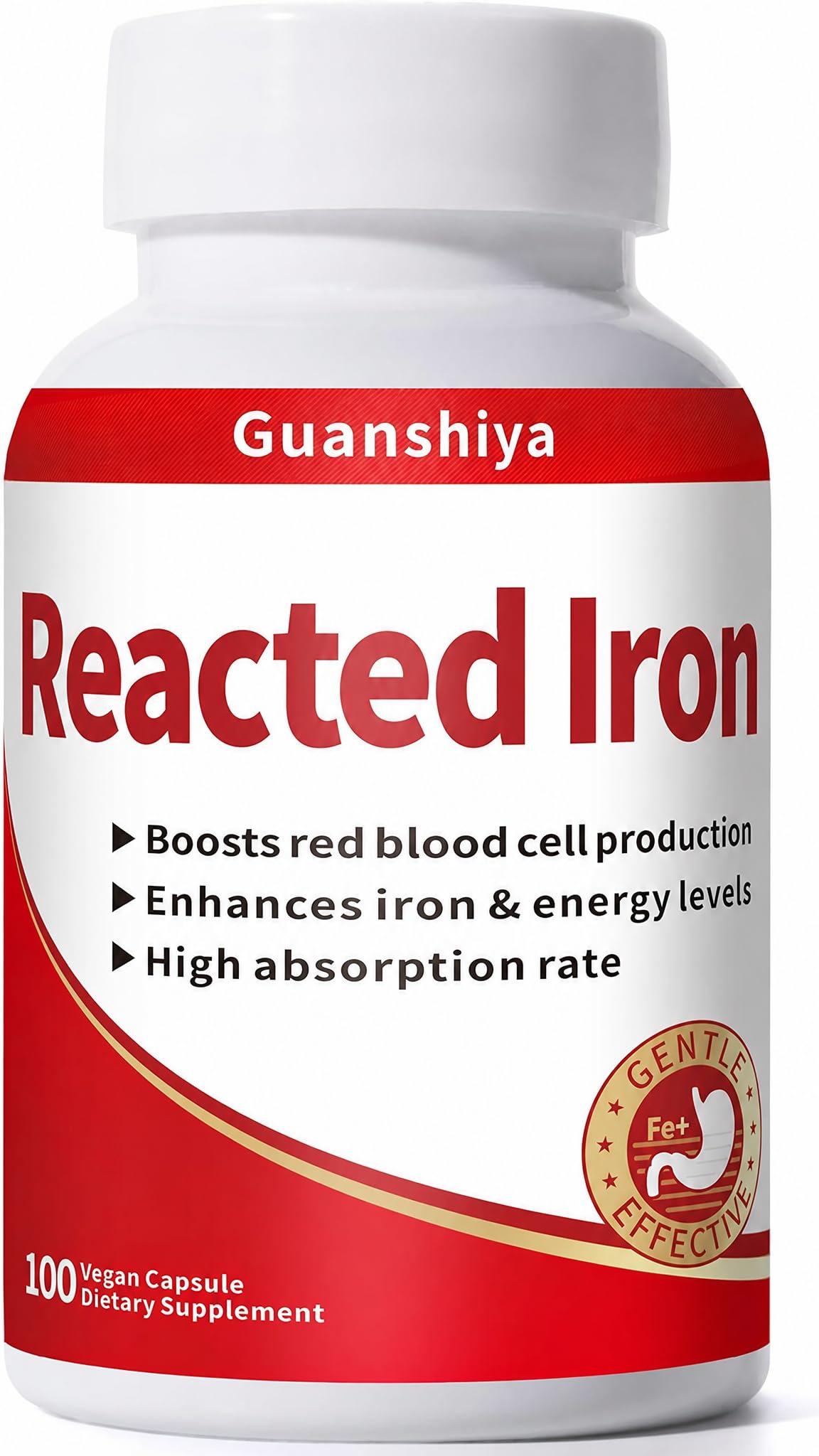 Guanshiya Reacted Iron Capsule, 100 Count