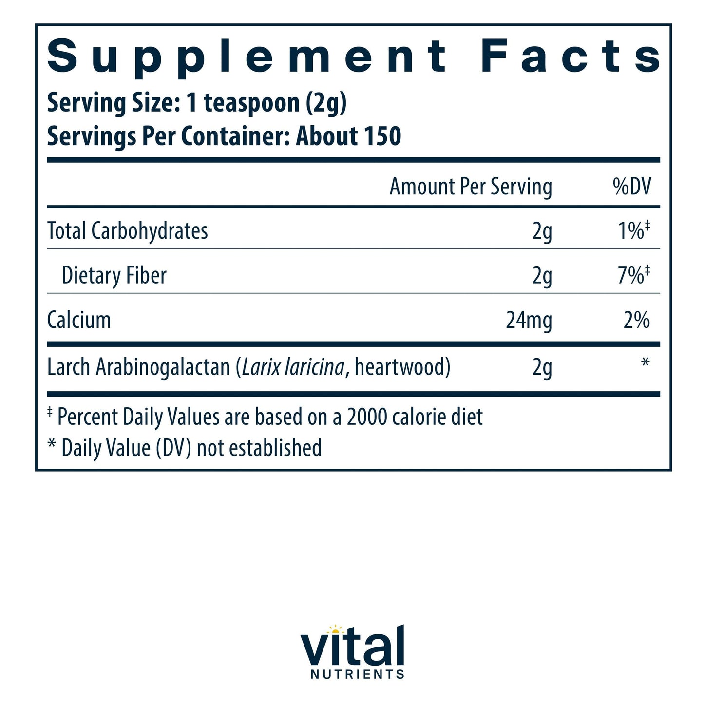 Vital Nutrients Arabinogalactan Powder 10.6 Ounce