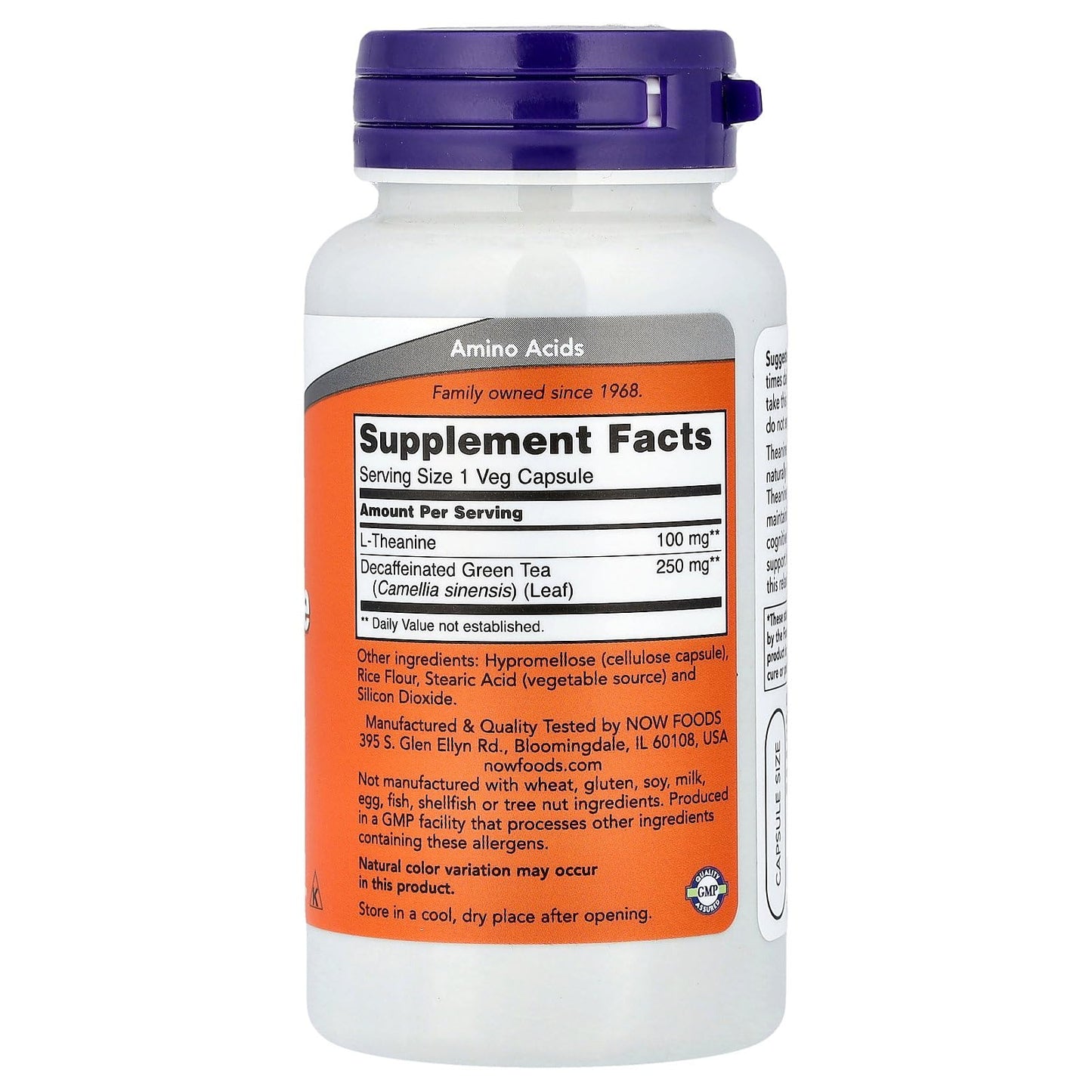 NOW Foods Theanine 100 mg Capsule, 90 Count
