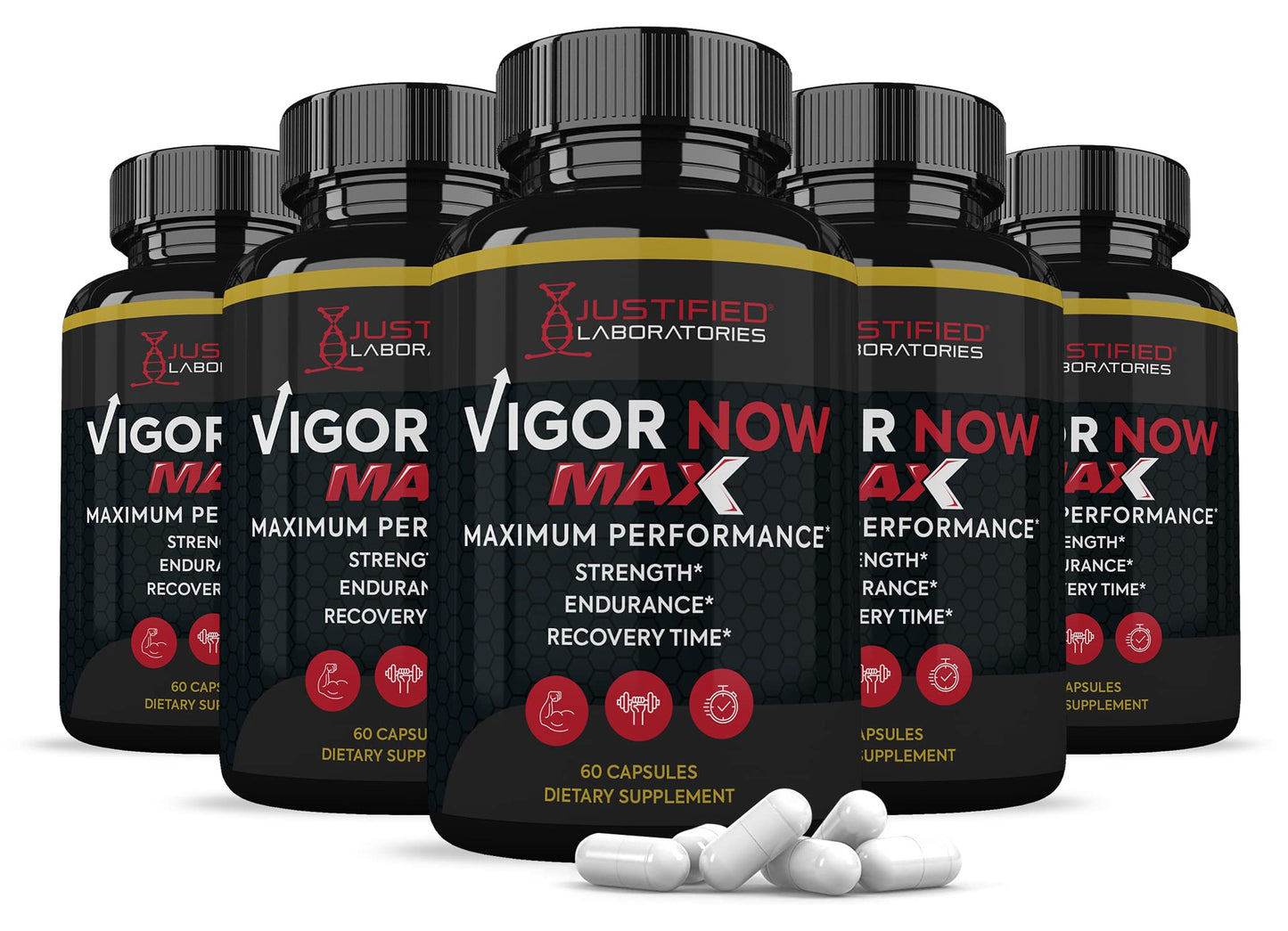 Justified Laboratories Vigor Now Max 1600MG All Natural Advanced Men's Health Formula 300 Capsules