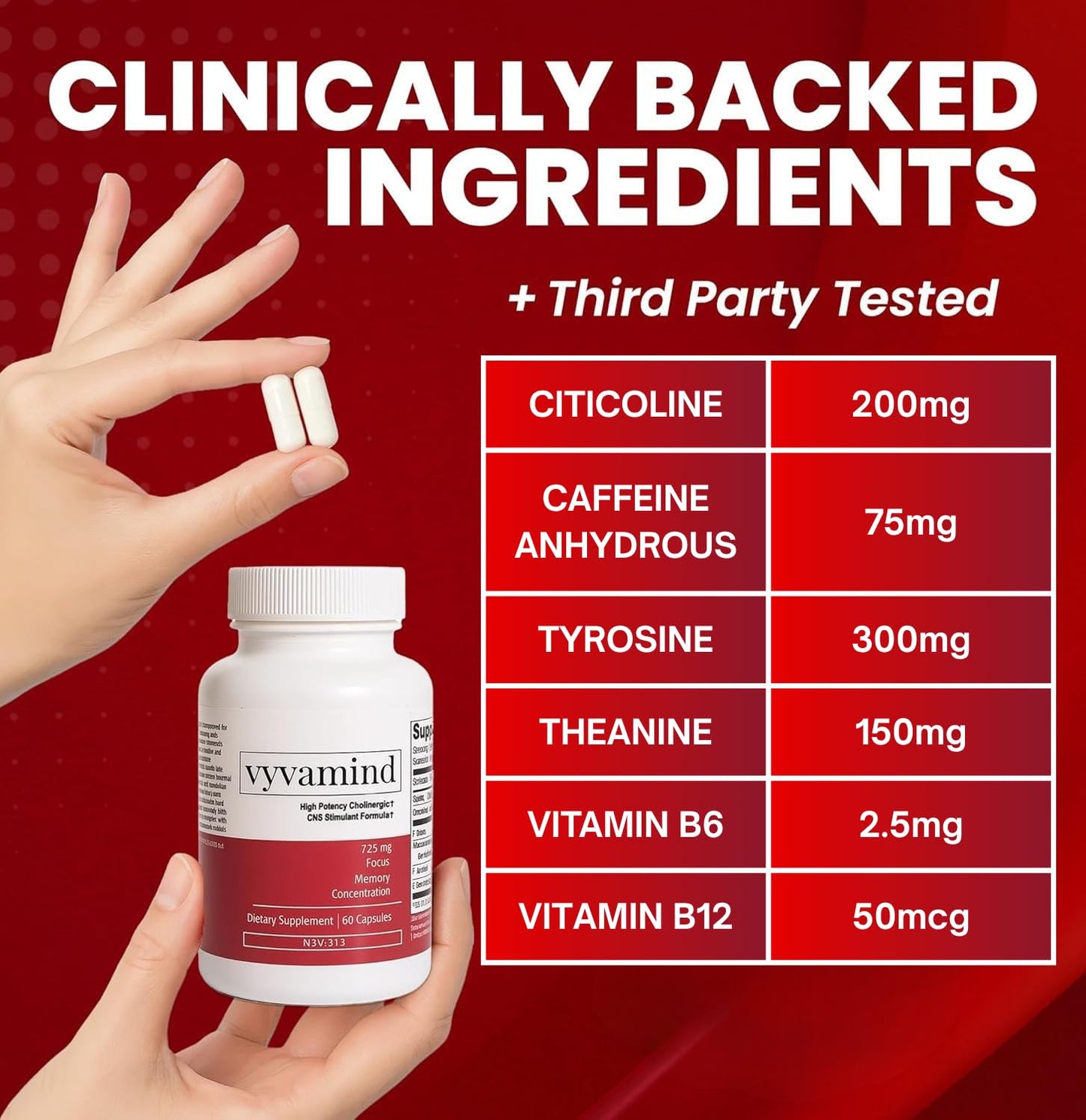 Vyvamind Cognitive Stimulant & Focus Aid 60 Capsules