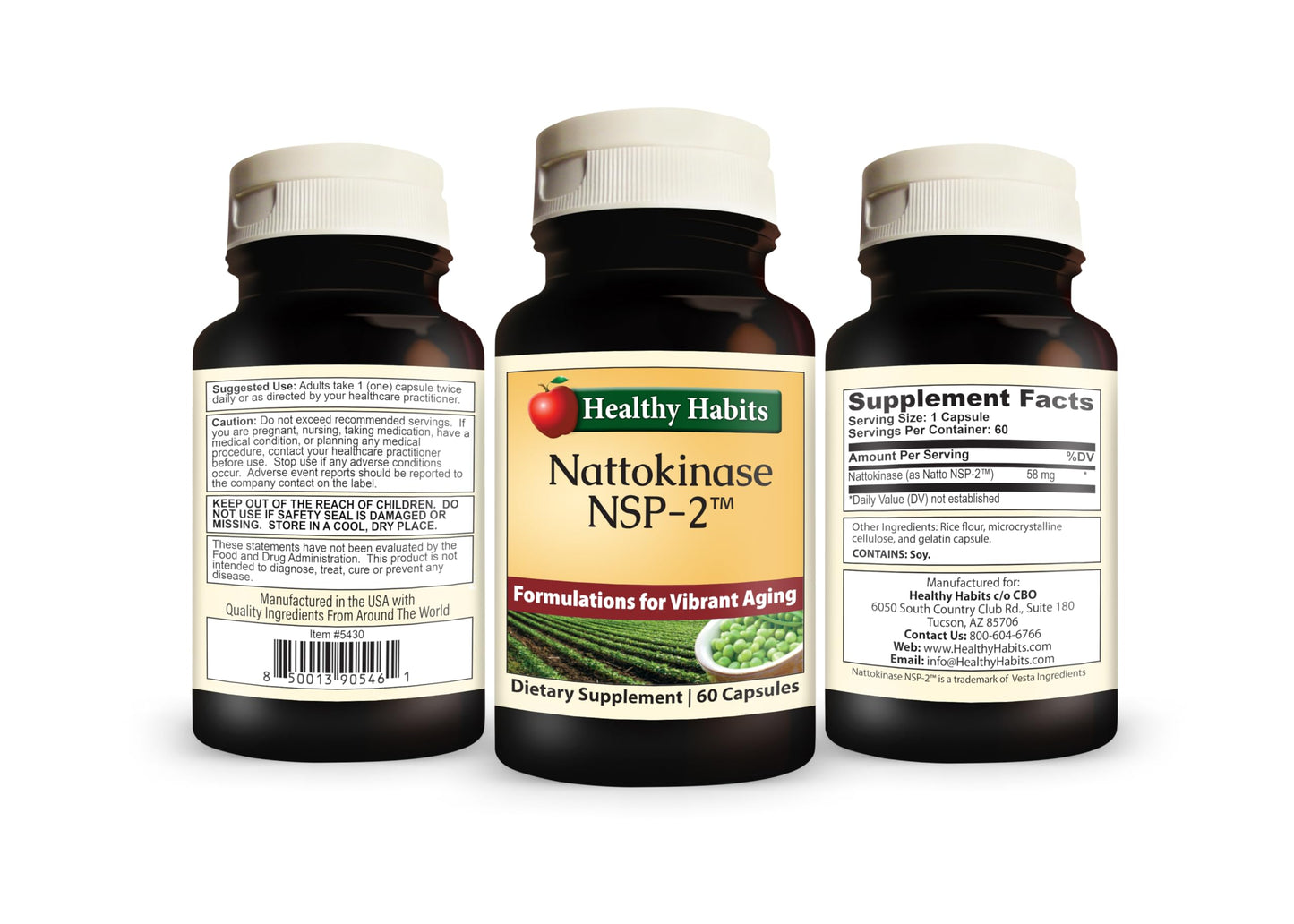 Healthy Habits Nattokinase NSP2 High Potency Supplement Capsules 60