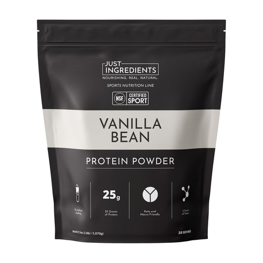 JUST INGREDIENTS Vanilla Bean Protein Powder, 25 Servings