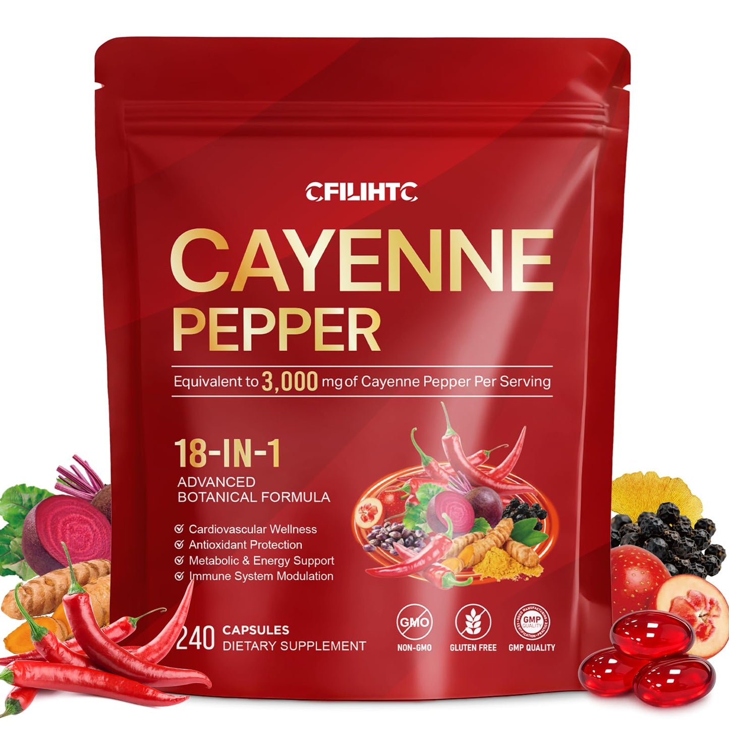 CFILIHTC Cayenne Pepper Capsules 240 Capsules