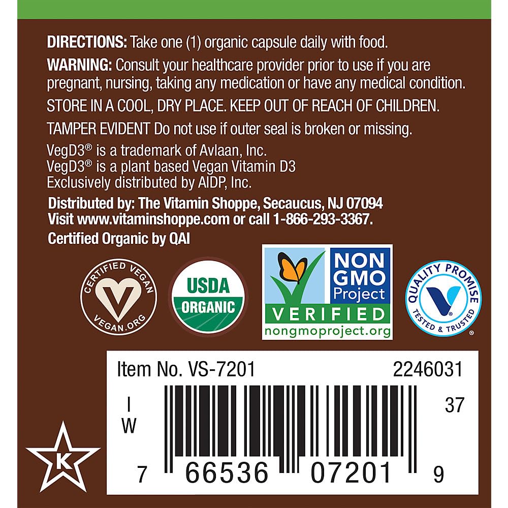 plnt Vitamin D3 50 mcg (2,000 IU) Capsules, 60 Count
