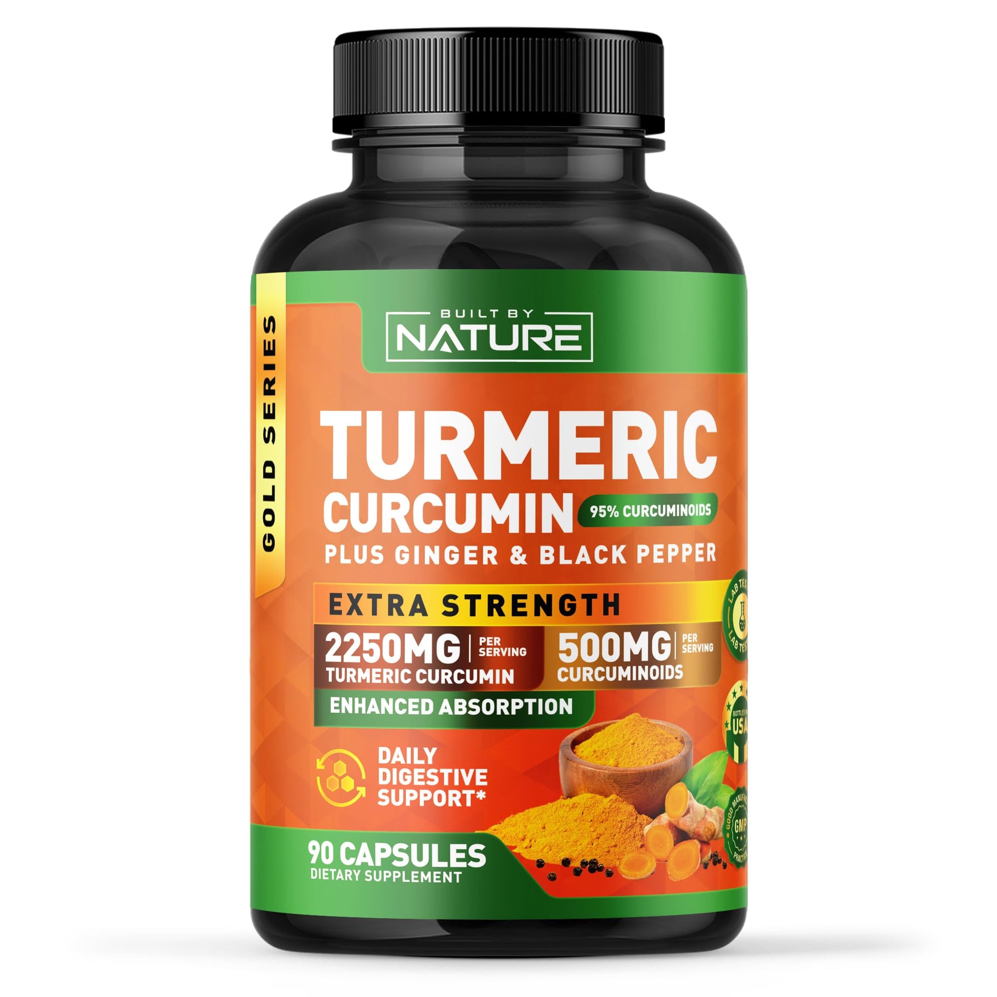 Built by Nature Turmeric Curcumin 2250mg, 90 Capsules