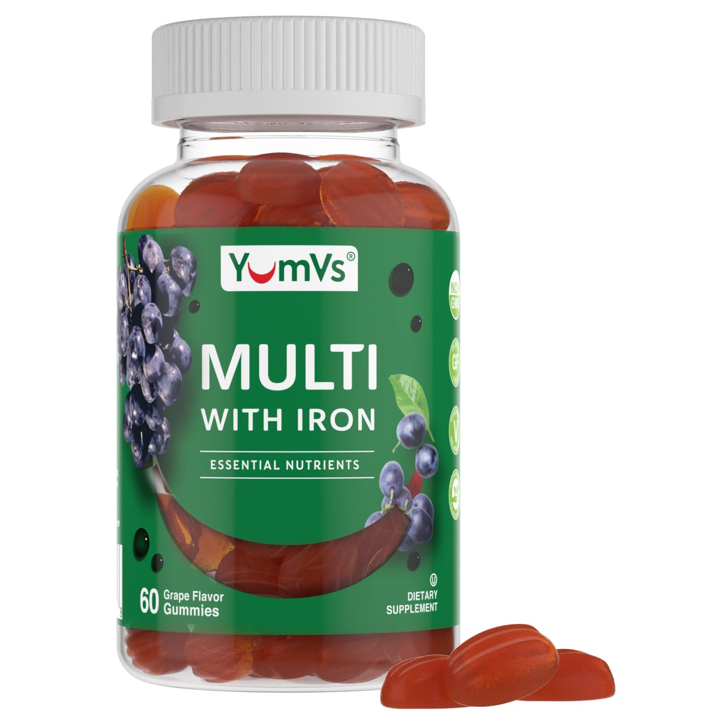 YUM-V'S Iron Gummies Gummy, 60 Count