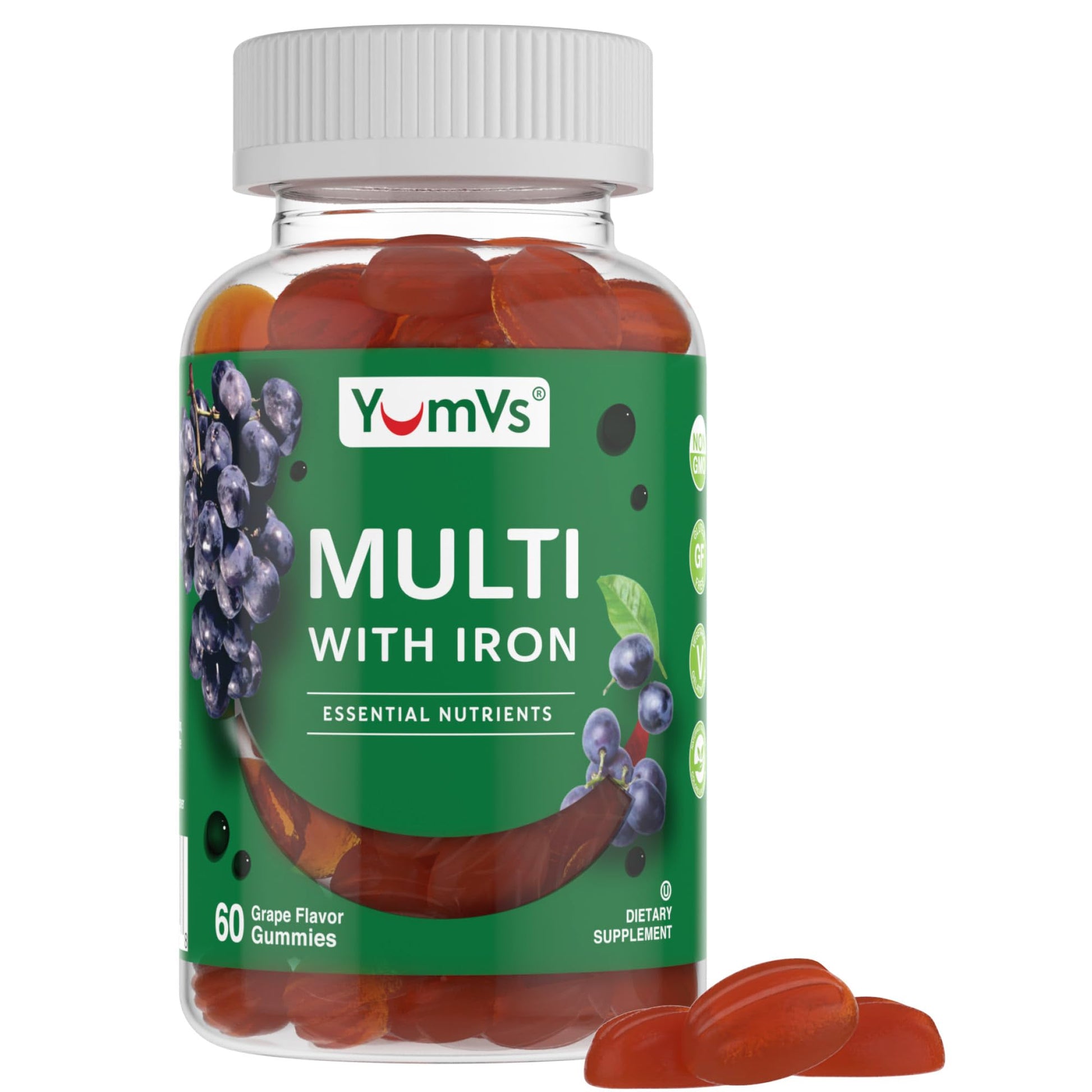 YUM-V'S Iron Gummies Gummy, 60 Count