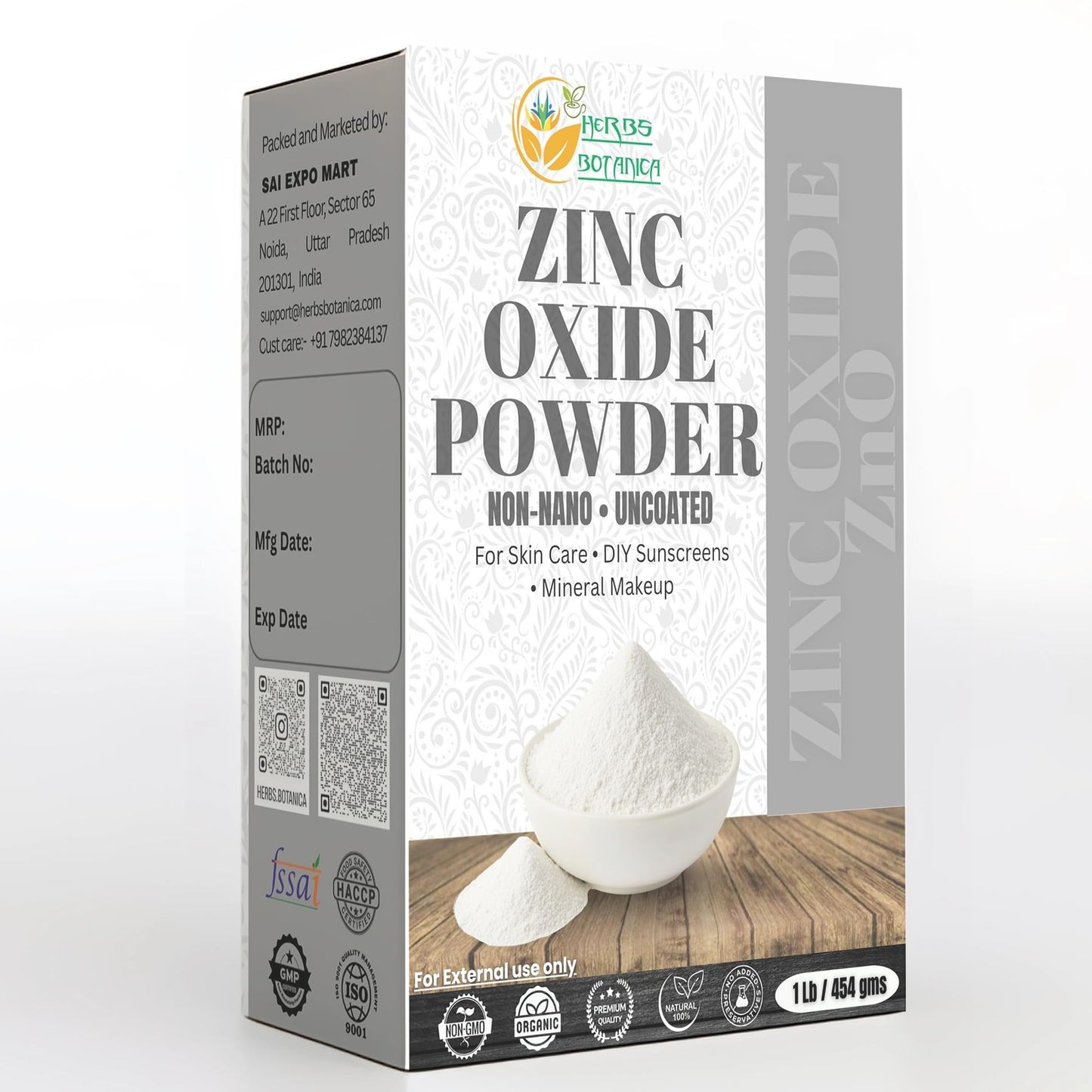 Herbs Botanica Zinc Oxide Powder 16 oz